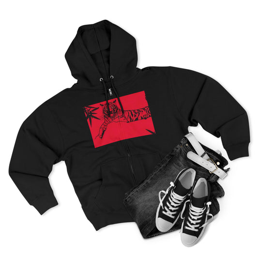 Cool Tiger Graphic Unisex Zip Hoodie - Trendy Streetwear for Animal Lovers