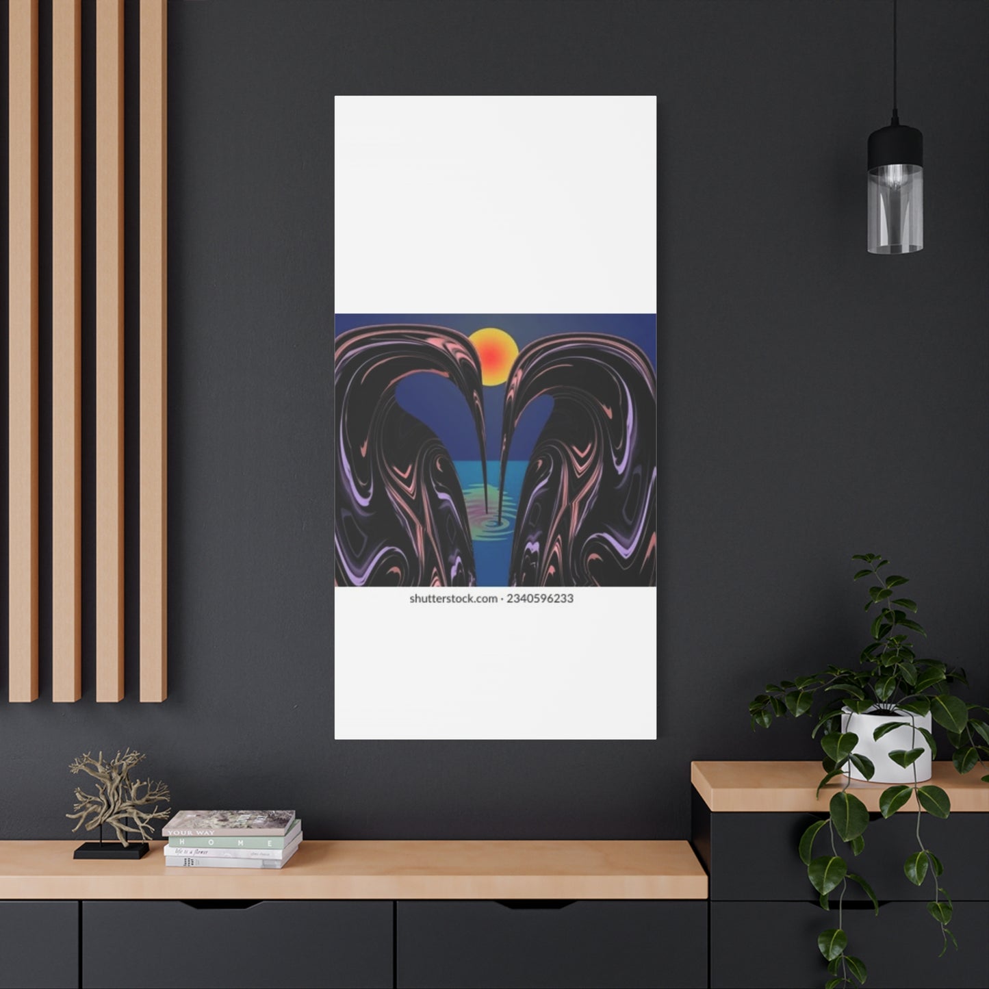 Romantic Abstract Canvas Art - Heart-Shaped Design for Home Decor