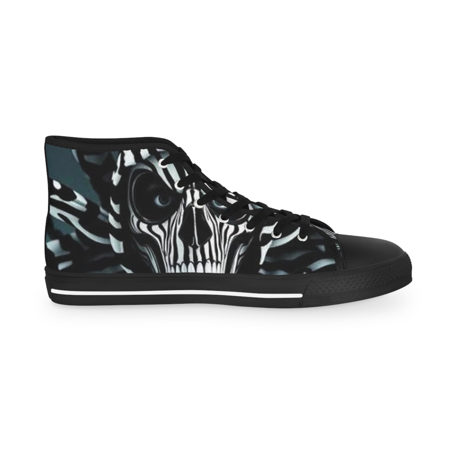 Edgy Skull High Top Sneakers for Men | Unique Graphic Footwear