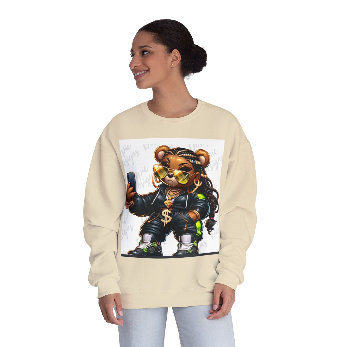 Street Style Bear Crewneck Sweatshirt - Unisex Urban Fashion