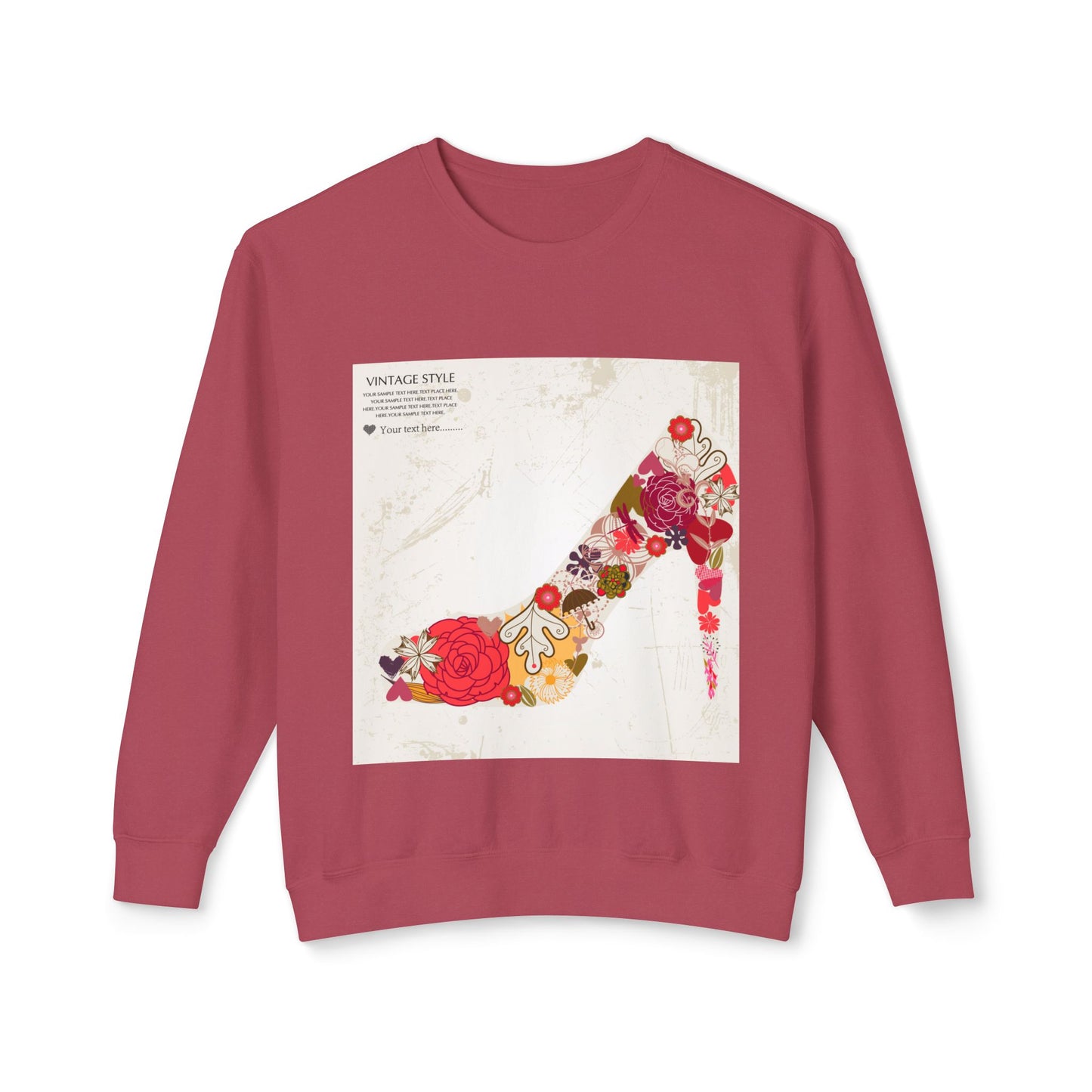 Vintage Floral High Heel Unisex Crewneck Sweatshirt | Stylish & Comfortable