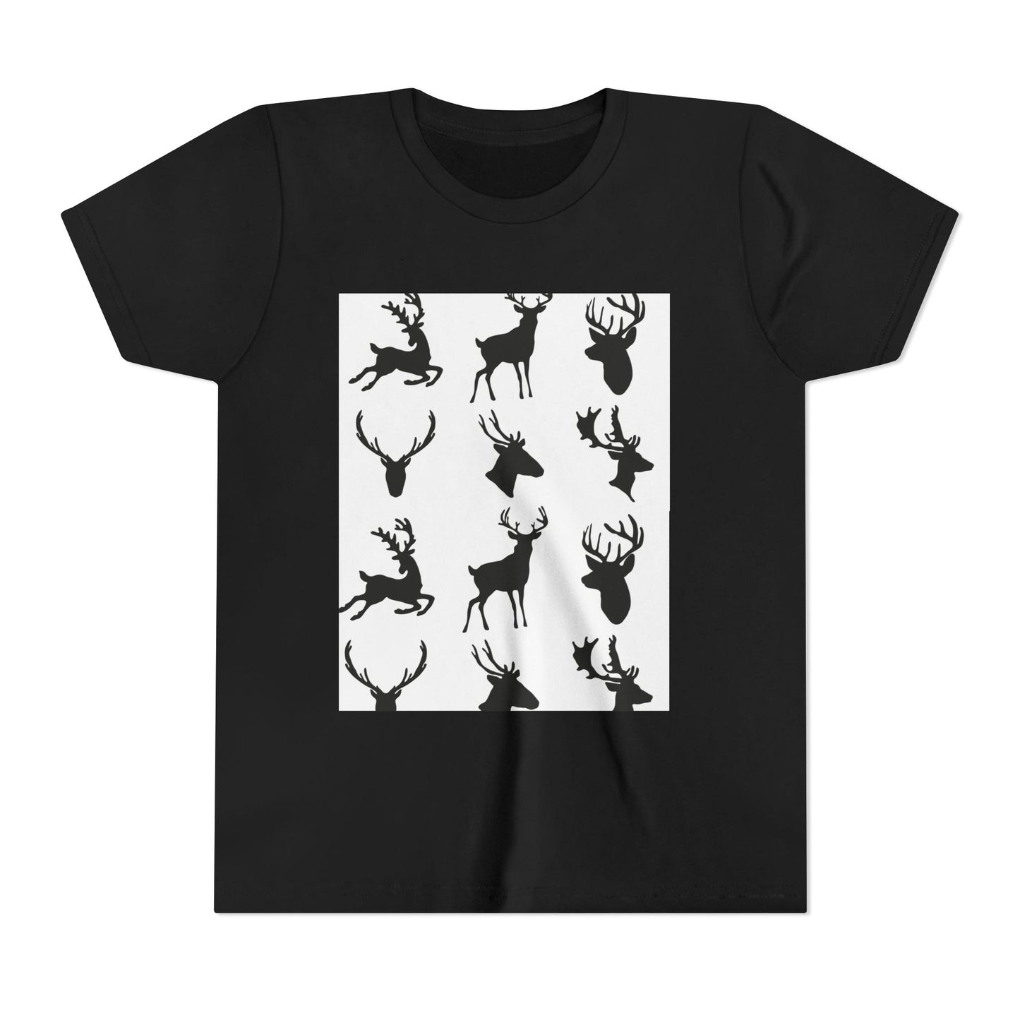Youth Short Sleeve Tee - Stylish Reindeer Silhouettes for Winter Celebrations