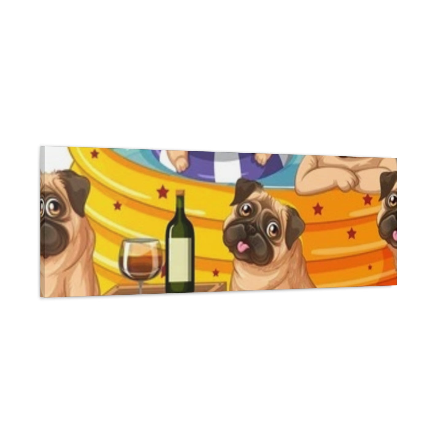 Pug Pool Party Canvas Art - Fun Pet Decor