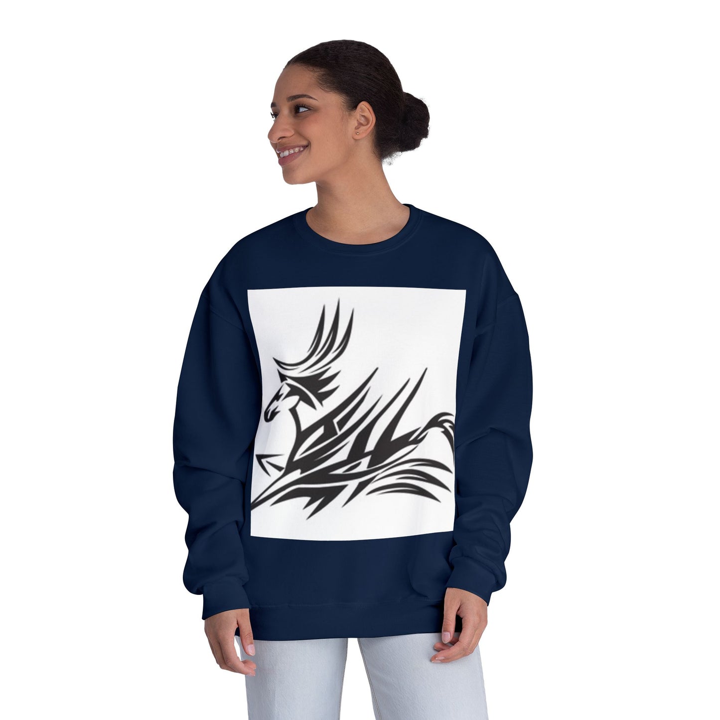 Trendy Tribal Design Unisex Crewneck Sweatshirt - Perfect for Casual Wear & Gifting