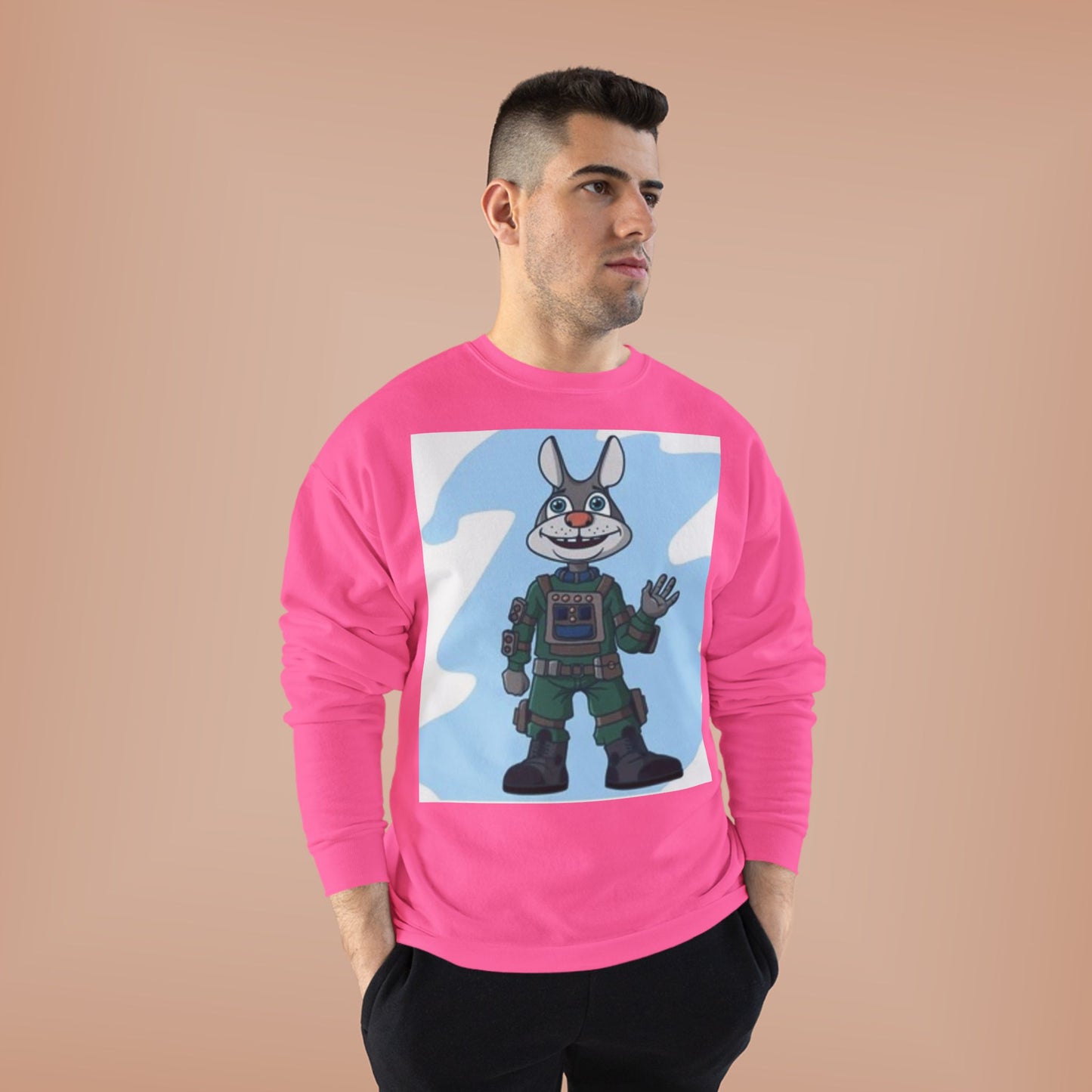 Unisex EcoSmart® Crewneck Sweatshirt - Playful Cartoon Character Design