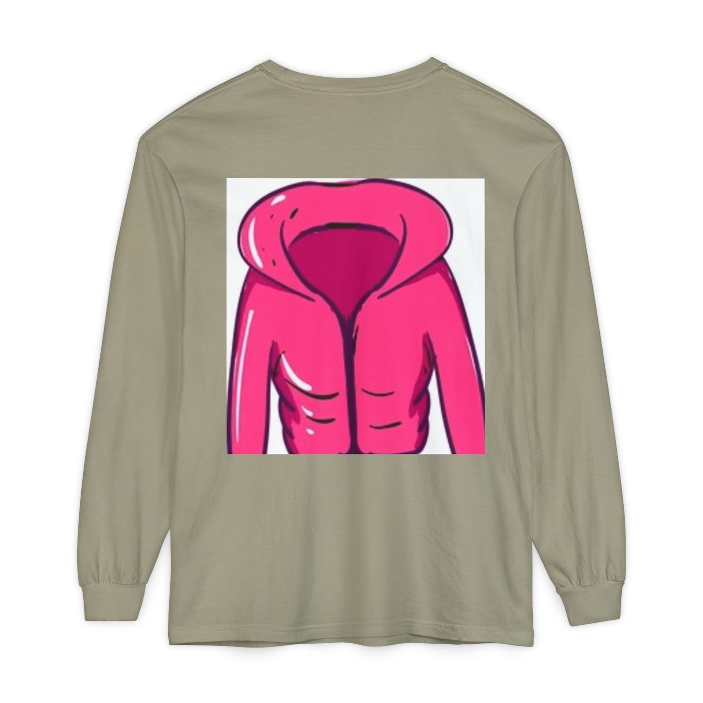 Unisex Garment-Dyed Long Sleeve T-Shirt - Cute Hoodie Print for Casual Wear