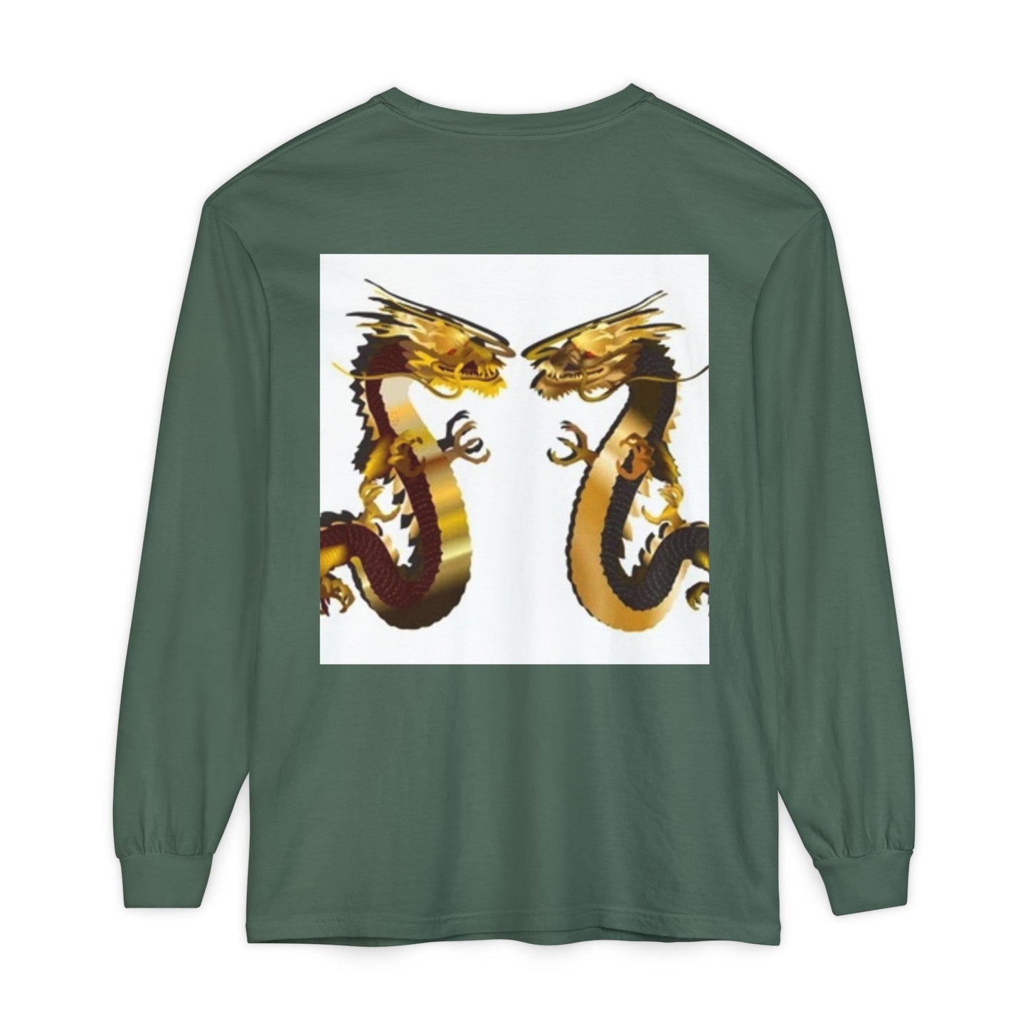 Dragon Duel Unisex Long Sleeve T-Shirt - Garment-Dyed Art Tee
