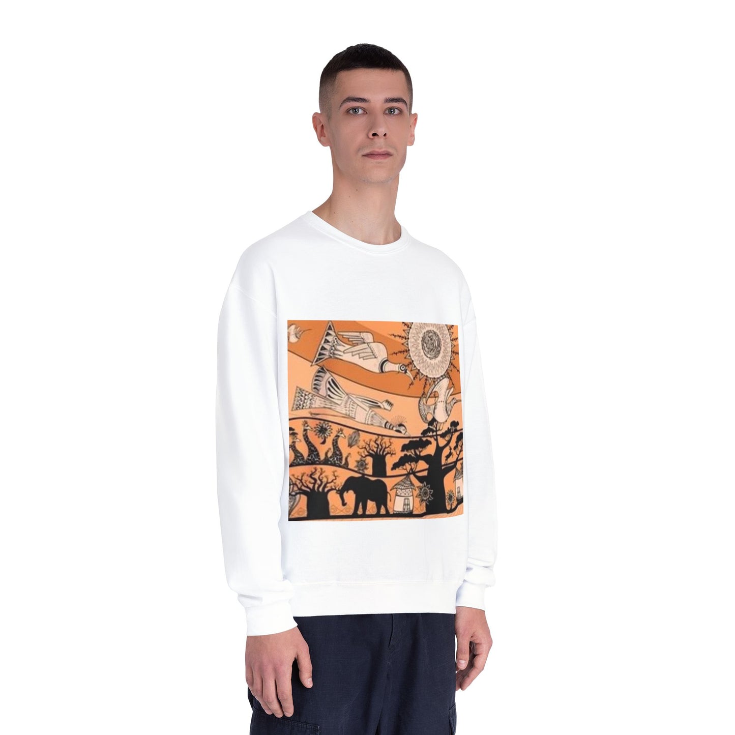 Bohemian Artistic Crewneck Sweatshirt | Nature & Sun Design