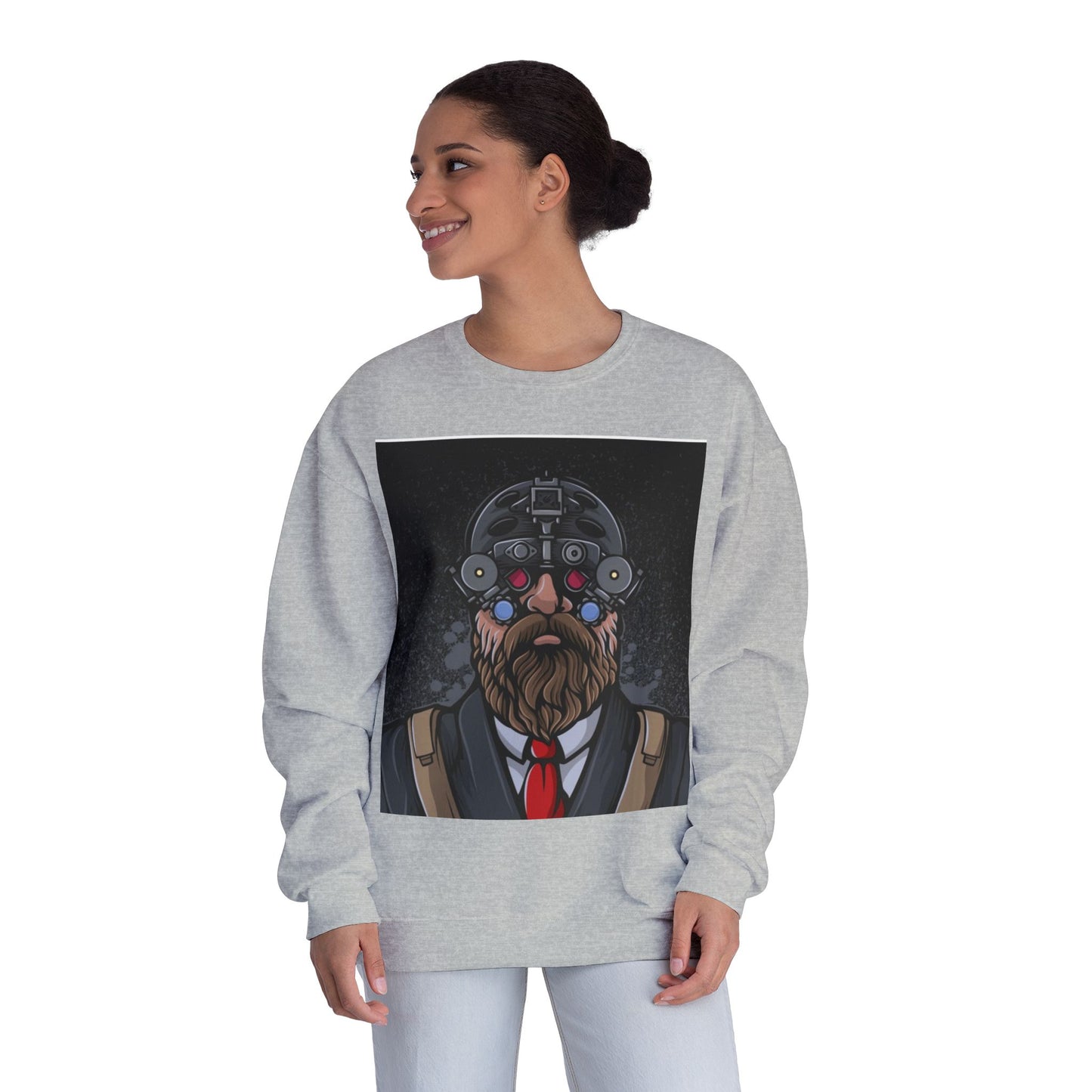 Bearded Warrior Crewneck Sweatshirt - Unisex Graphic Sweatshirt