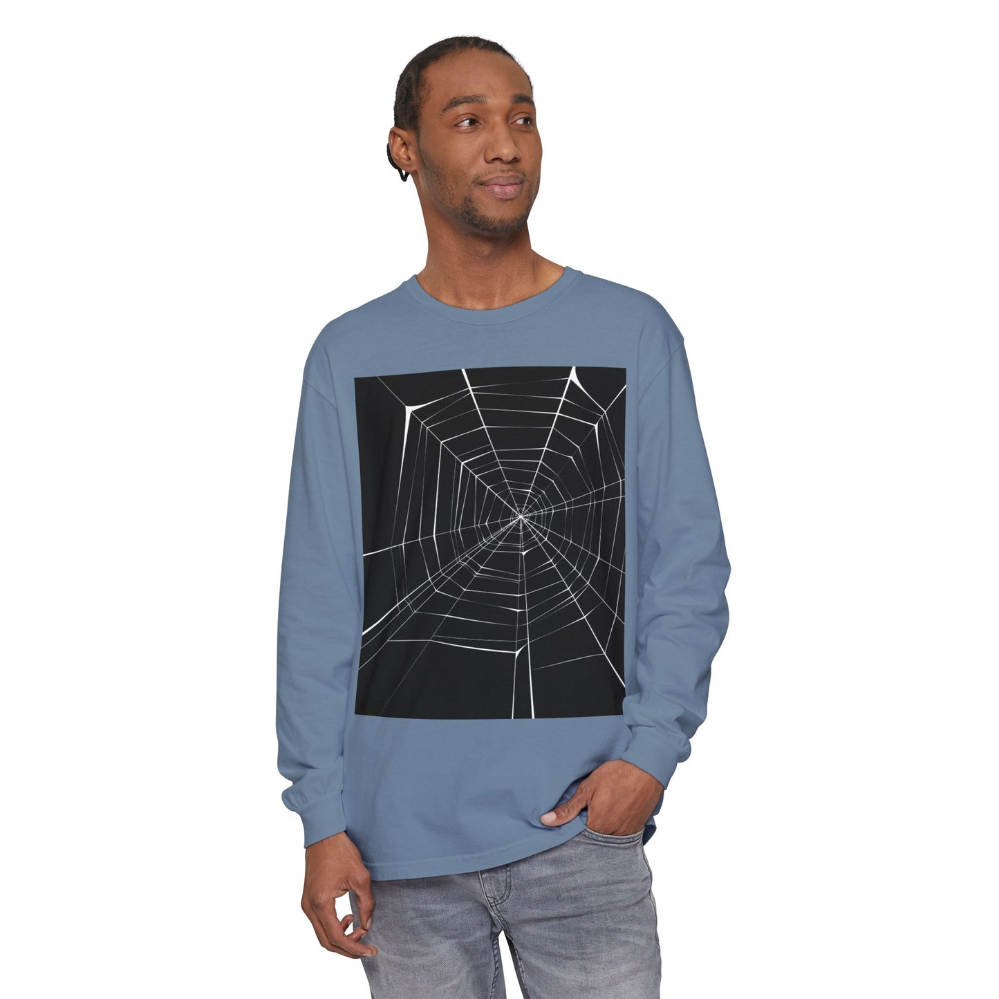 Spooky Spiderweb Long Sleeve T-Shirt - Unisex Halloween Apparel