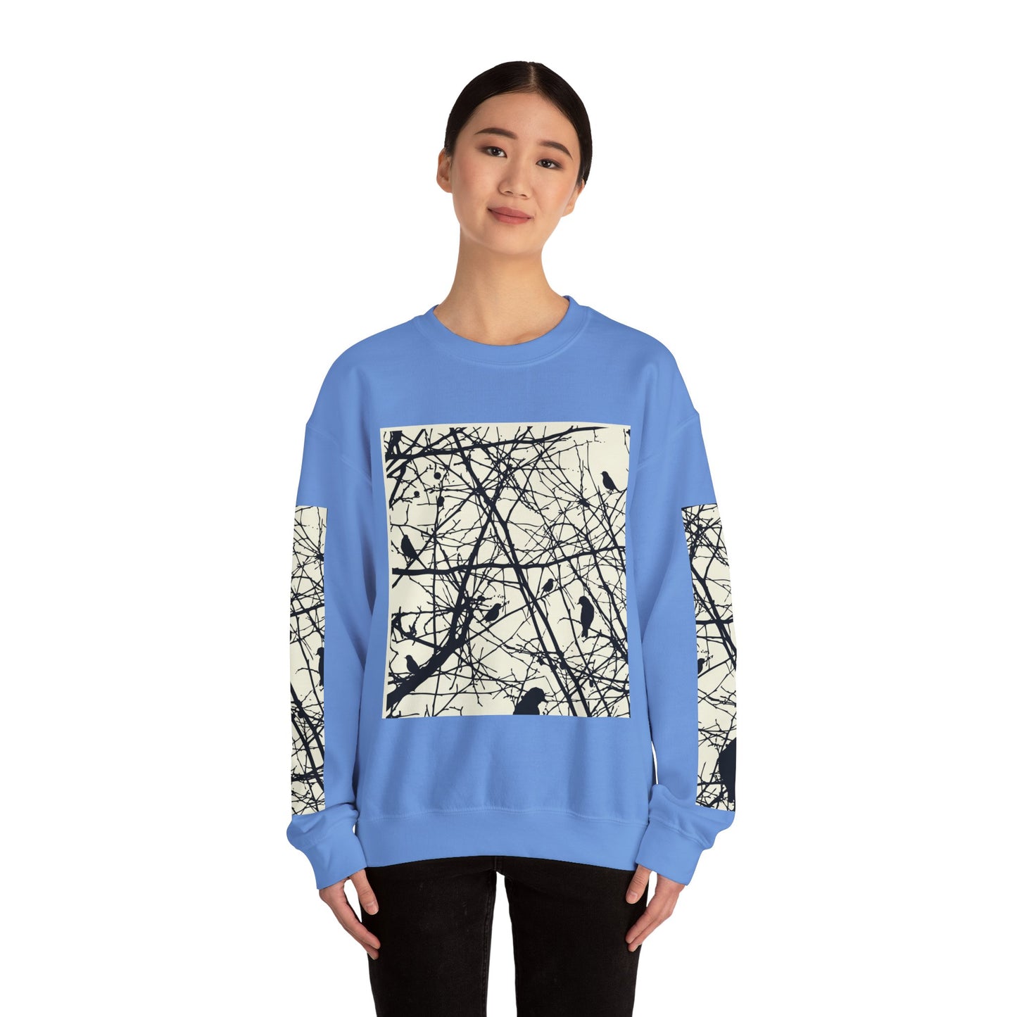 Nature-Inspired Unisex Crewneck Sweatshirt with Bird Print