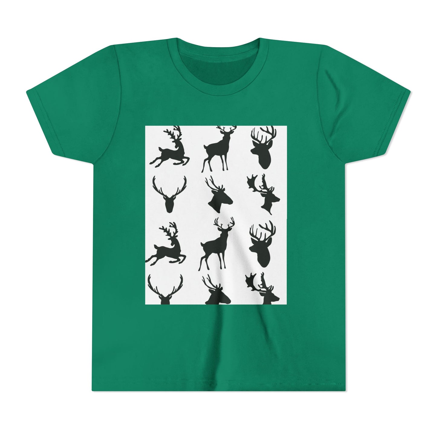 Youth Short Sleeve Tee - Stylish Reindeer Silhouettes for Winter Celebrations