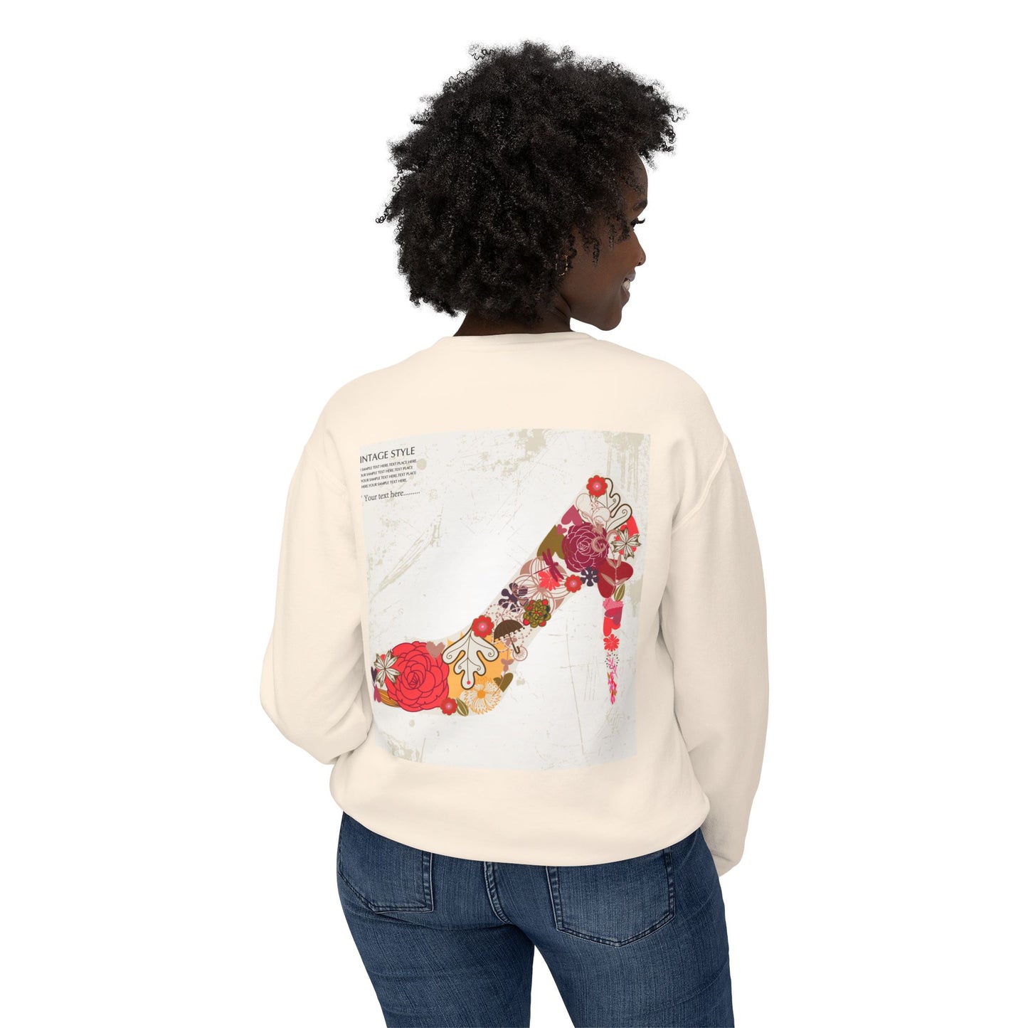 Vintage Floral High Heel Unisex Crewneck Sweatshirt | Stylish & Comfortable