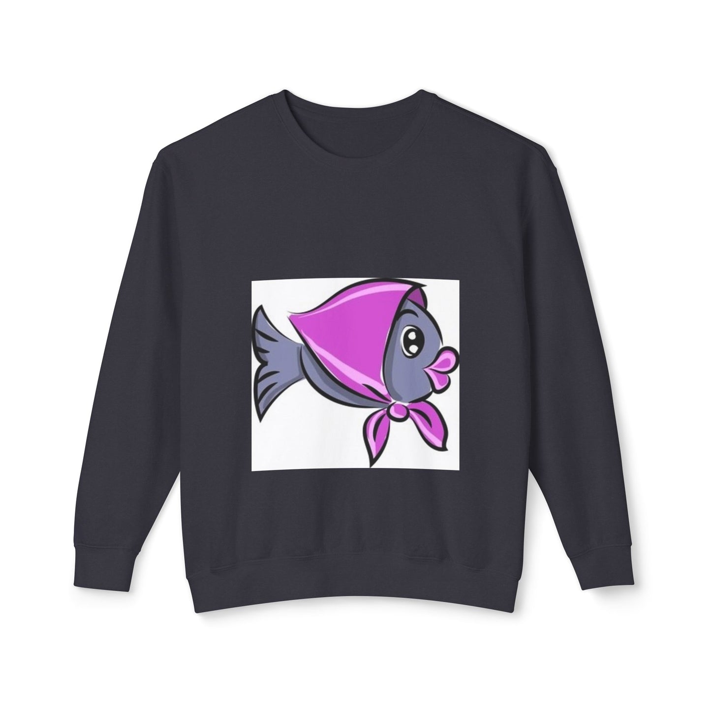 Cute Fish Design Unisex Lightweight Crewneck Sweatshirt