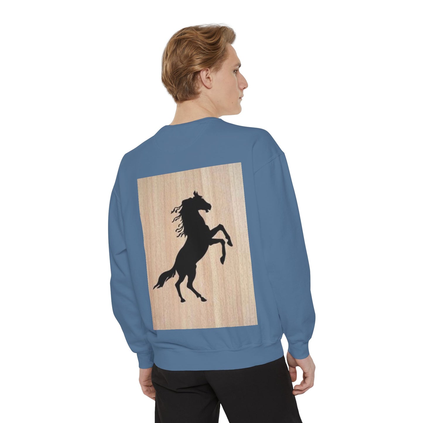 Equestrian Spirit Unisex Garment-Dyed Sweatshirt - Bold Horse Design