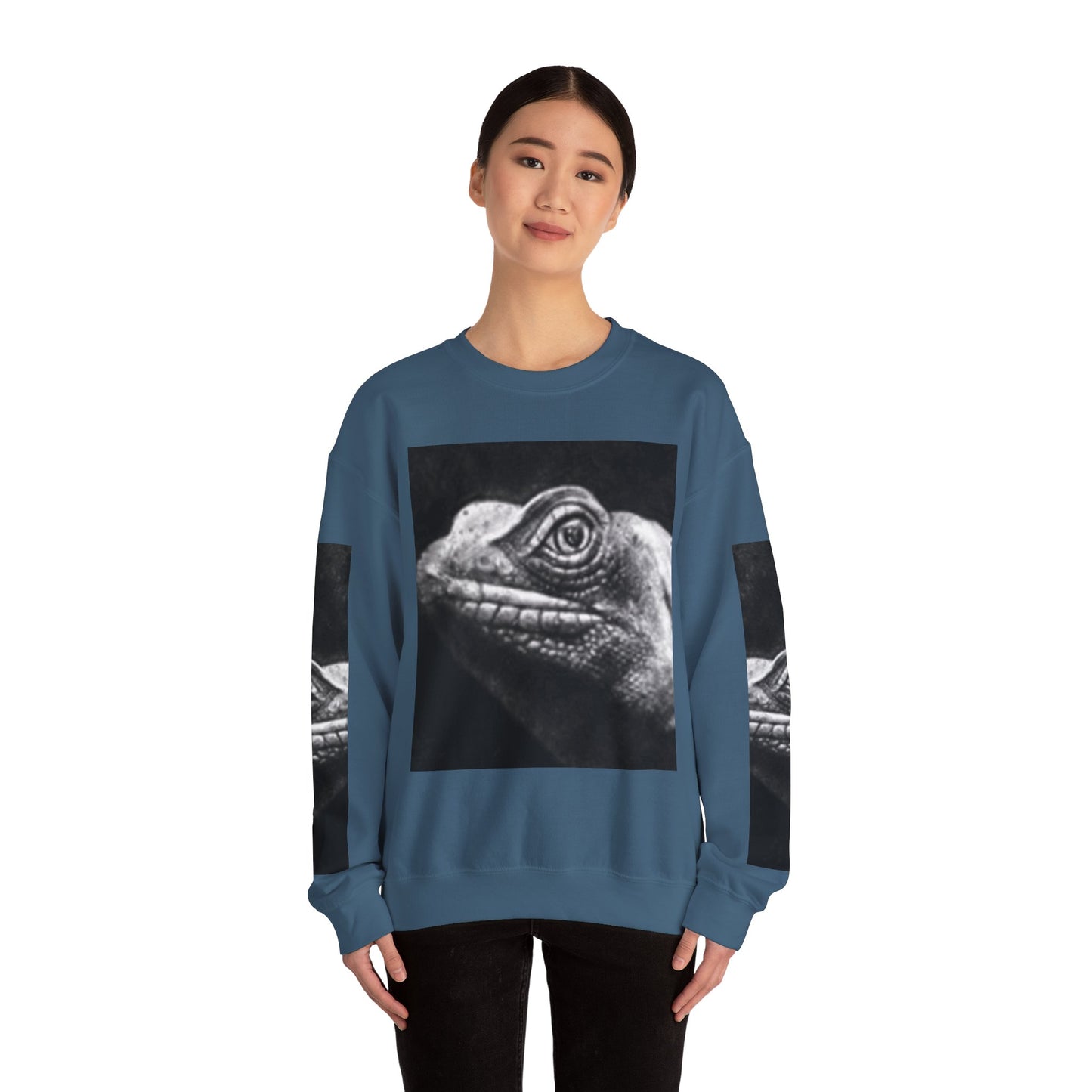 Unique Unisex Crewneck Sweatshirt with Bold Lizard Design