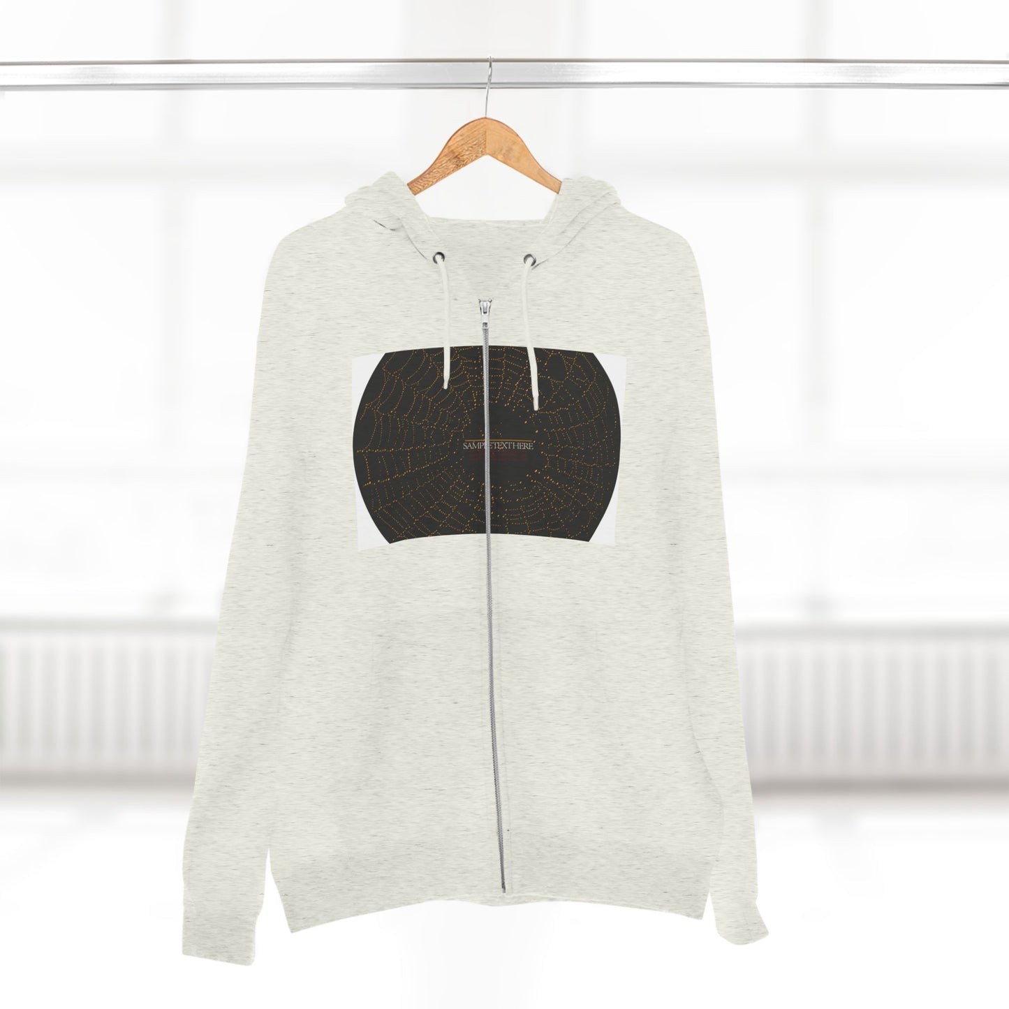 Unisex Zip Hoodie with Spider Web Design - Cozy Fashion for Halloween and Everyday Wear
