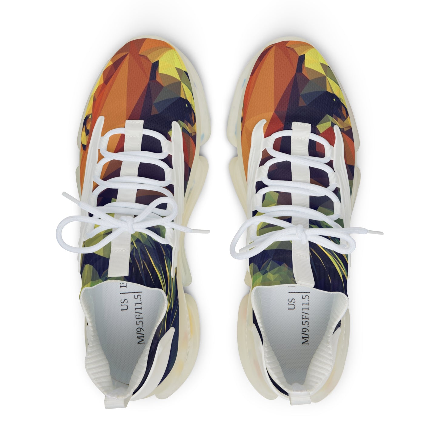 Vibrant Geometric Men's Mesh Sneakers - Colorful & Comfortable Sports Footwear