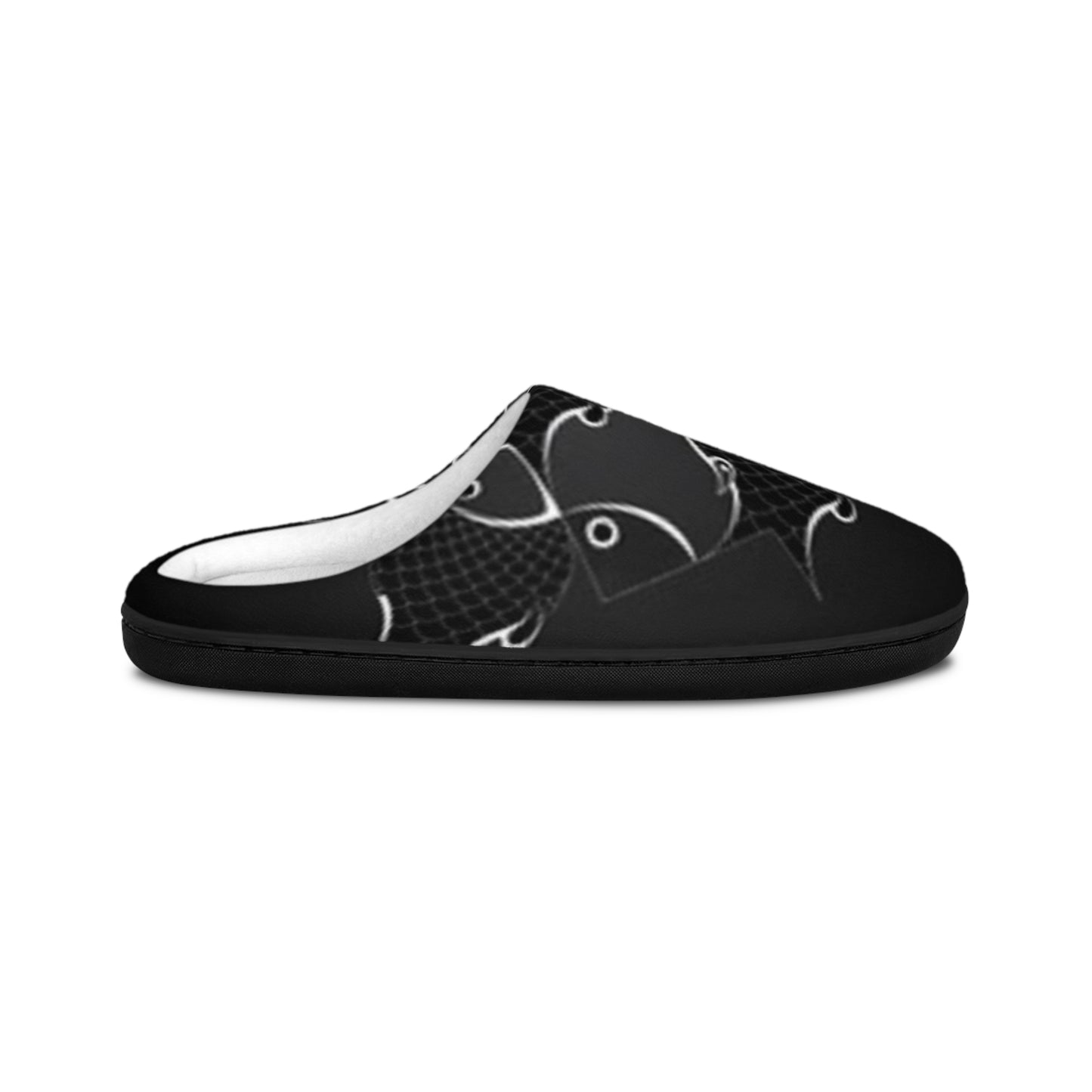 Stylish Black Fish Design Men's Indoor Slippers - Cozy & Comfortable Home Footwear