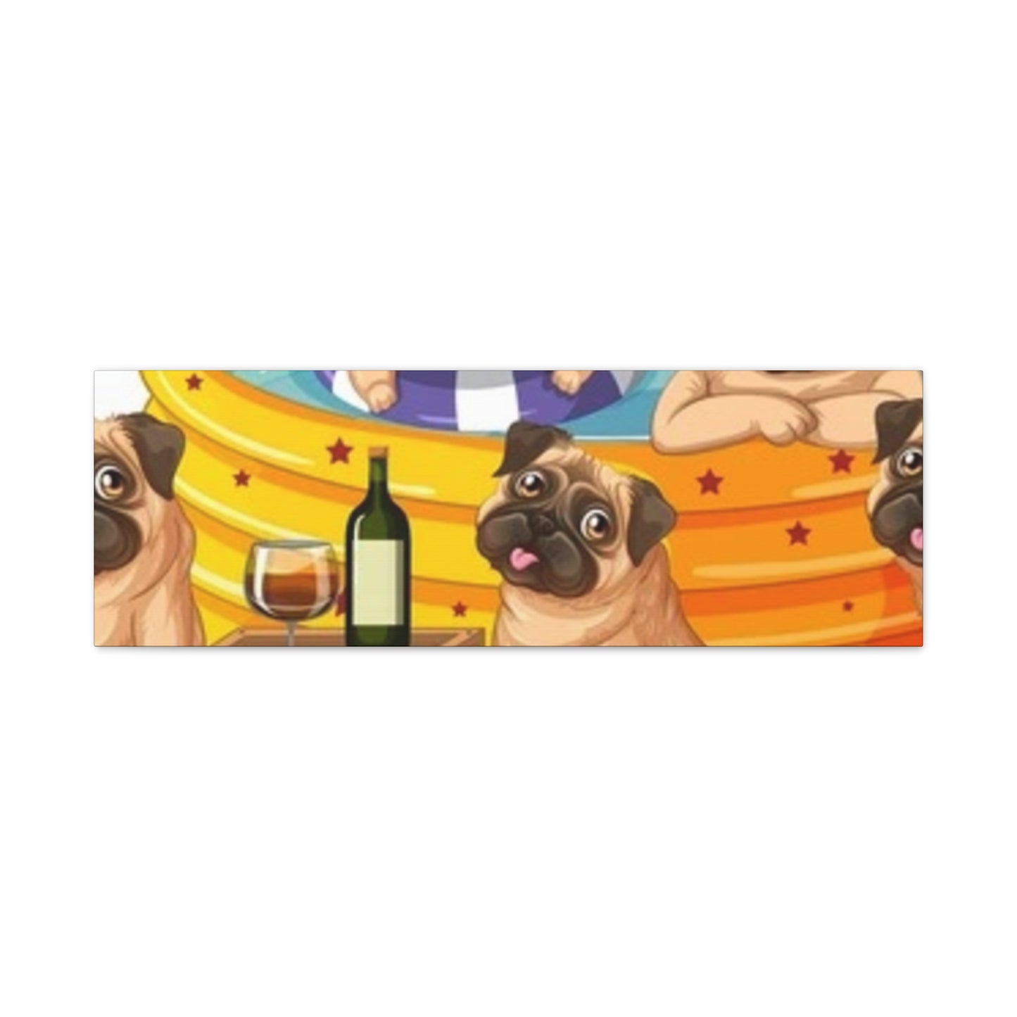 Pug Pool Party Canvas Art - Fun Pet Decor