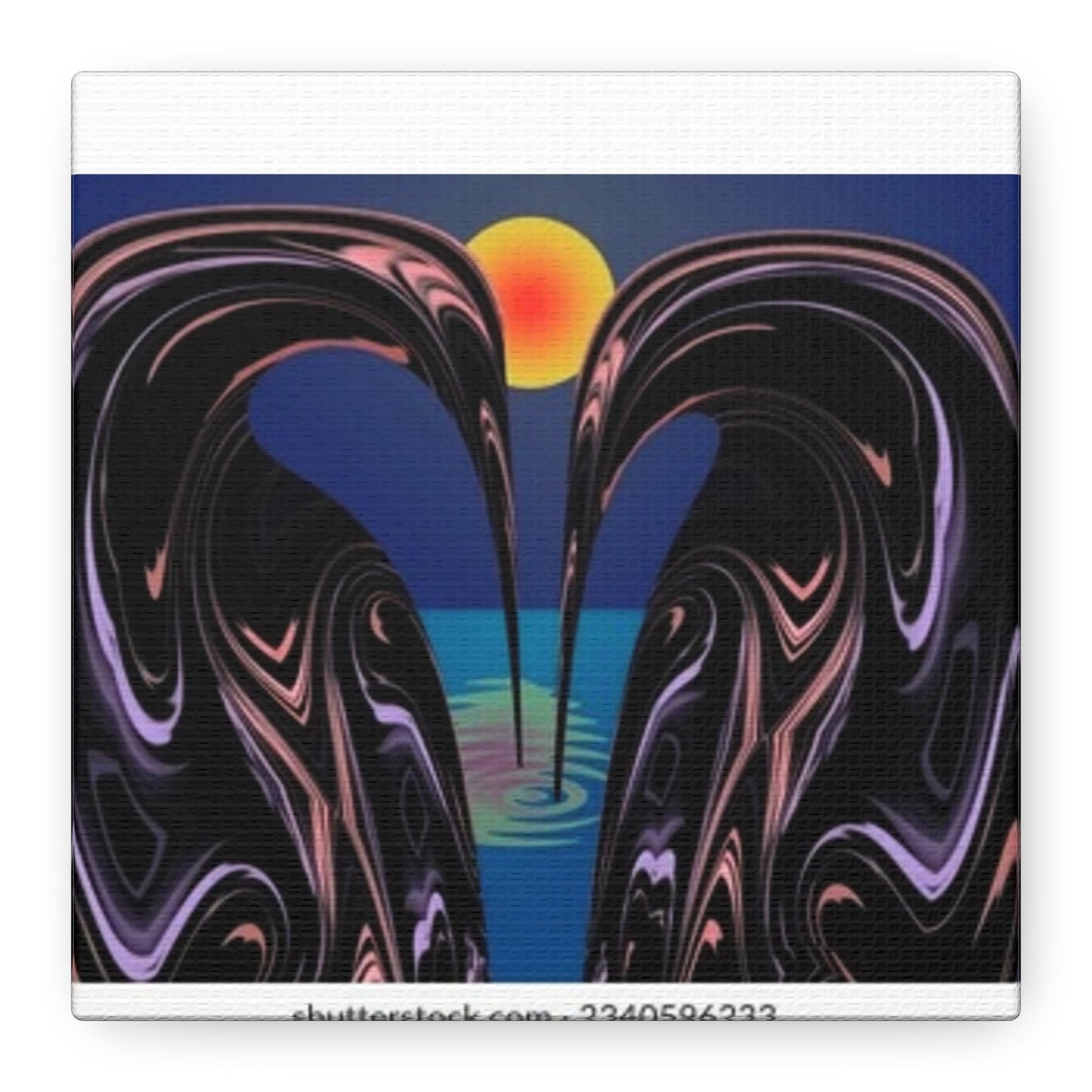 Romantic Abstract Canvas Art - Heart-Shaped Design for Home Decor