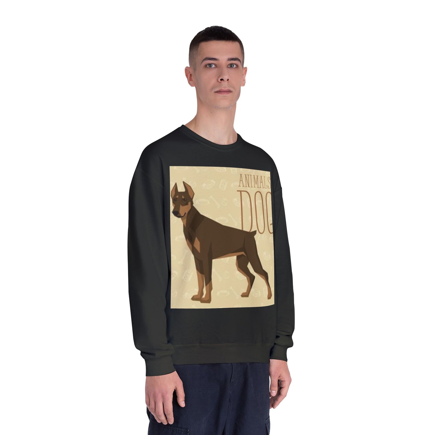 Minimalist White Crewneck Sweatshirt with Nature Design