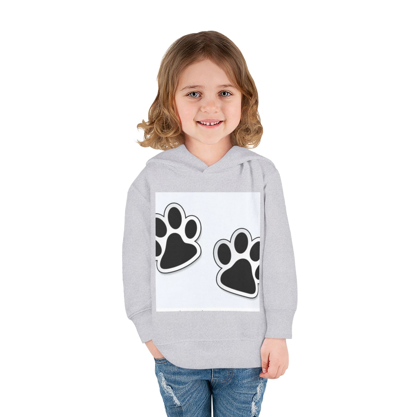 Wildlife Pattern Toddler Pullover Fleece Hoodie - Playful Animal Design for Kids