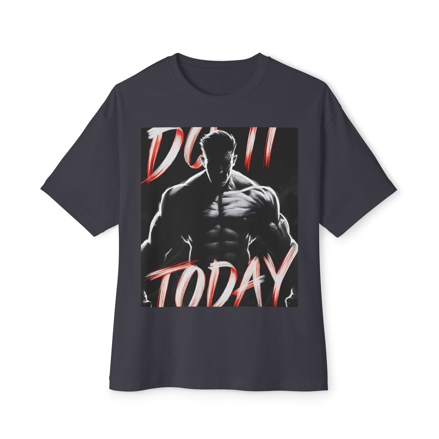Motivational Oversized Boxy Tee - 'Do It Today' Graphic Tee for Fitness Enthusiasts