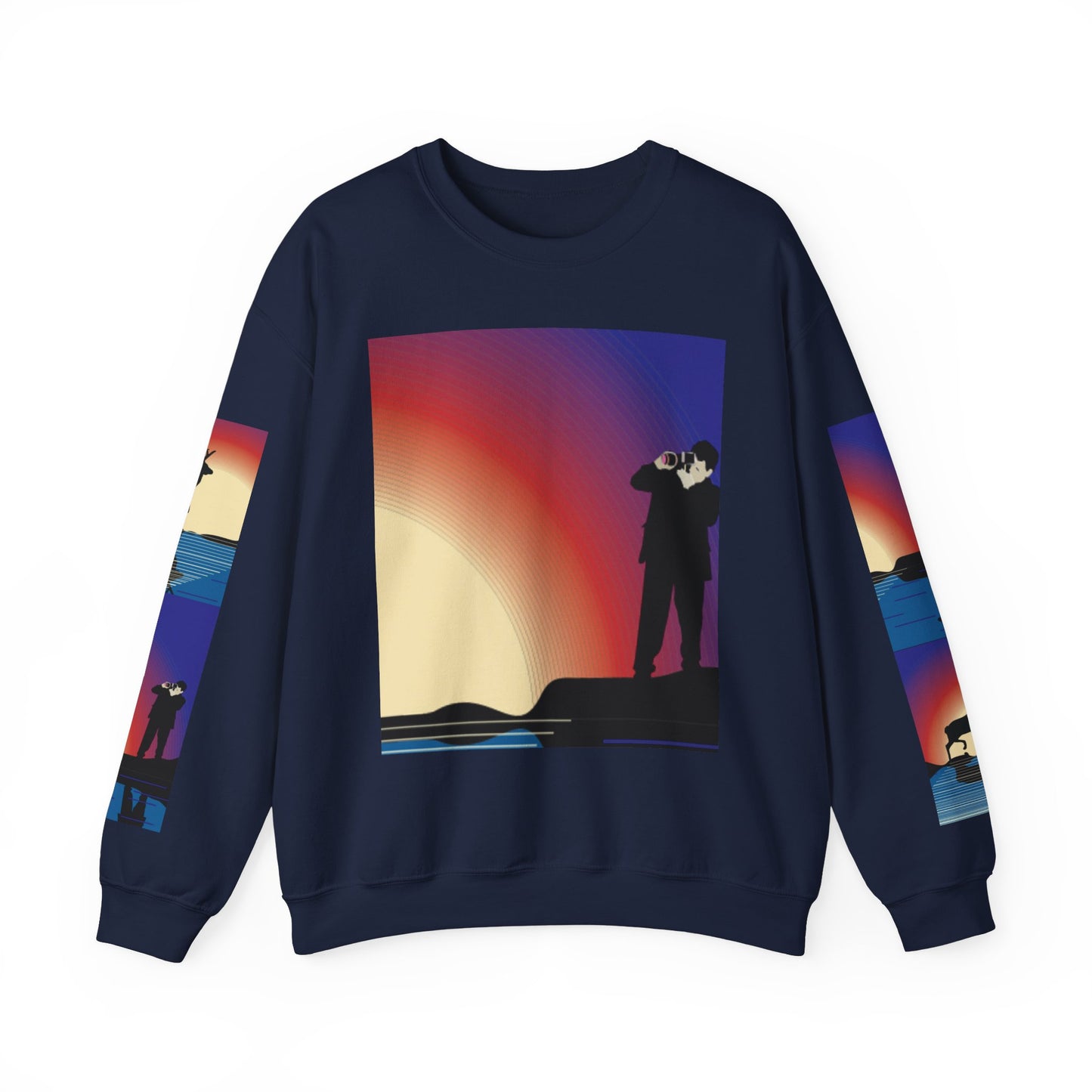 Vibrant Deer Sunset Unisex Crewneck Sweatshirt