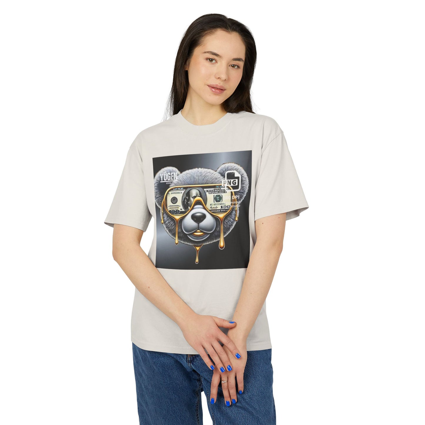 Cool Panda Money Art Unisex Heavy Faded Tee