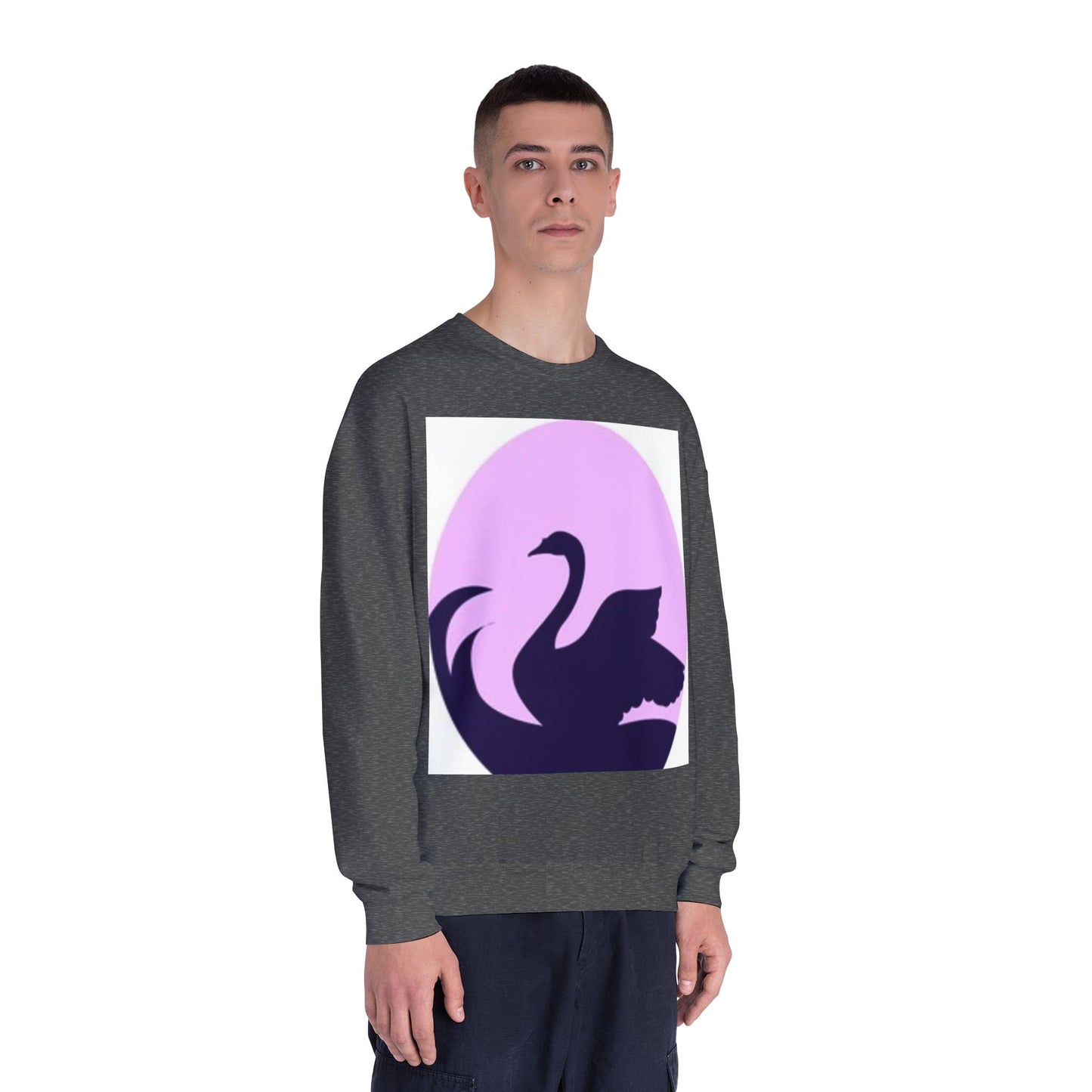 Elegant Swan Silhouette Unisex Crewneck Sweatshirt - Cozy Spring Fashion