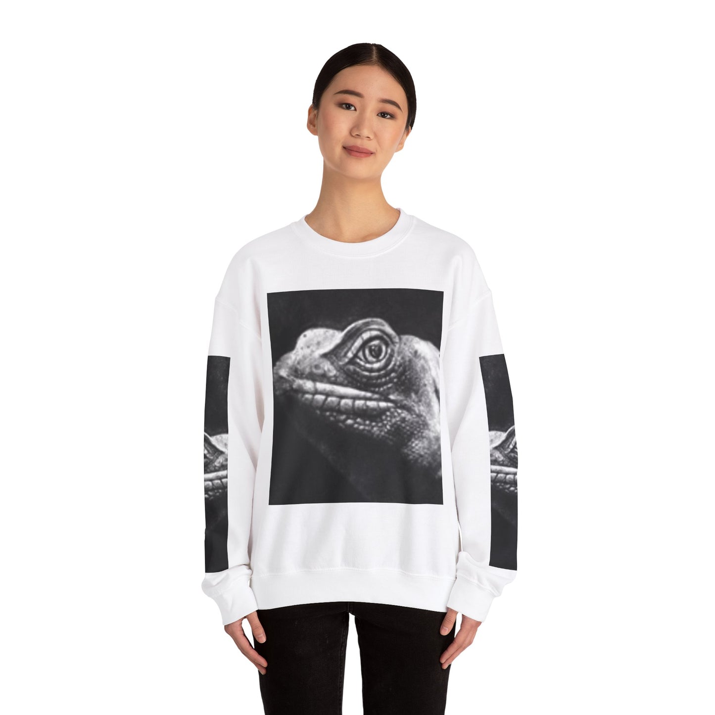 Unique Unisex Crewneck Sweatshirt with Bold Lizard Design