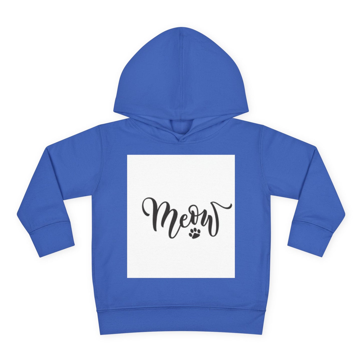 Cute Toddler Pullover Fleece Hoodie - 'Meow' Cat Design