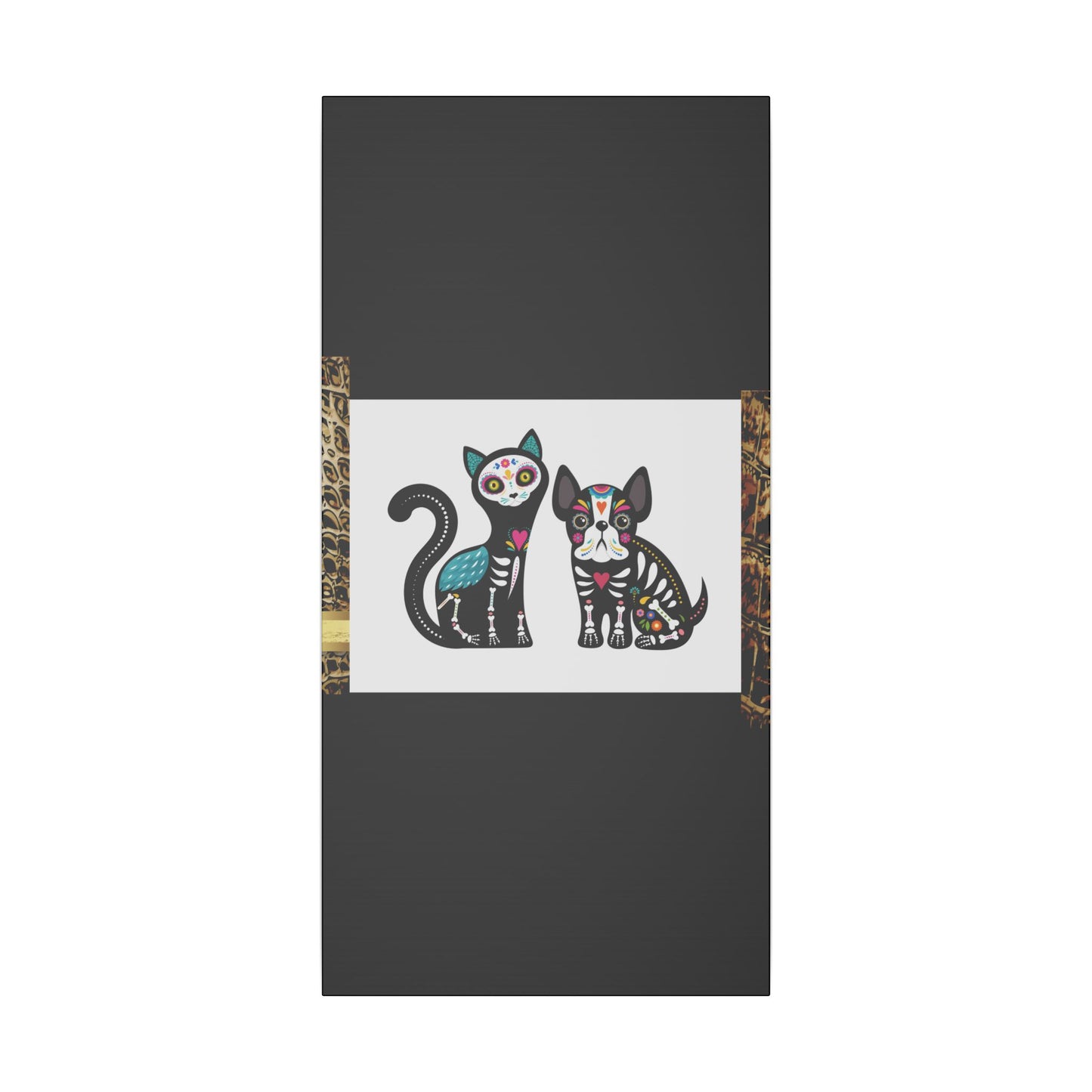 Day of the Dead Pet Canvas Art - Colorful Cat and Dog Wall Decor
