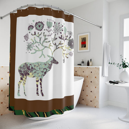 Bohemian Deer Shower Curtain - Nature-Inspired Home Decor