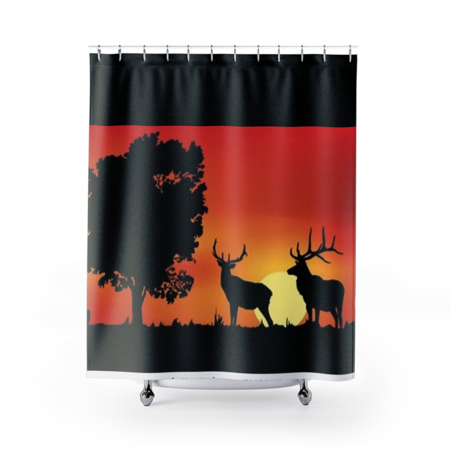 Sunset Silhouette Shower Curtain - Nature-Inspired Decor for Your Bathroom