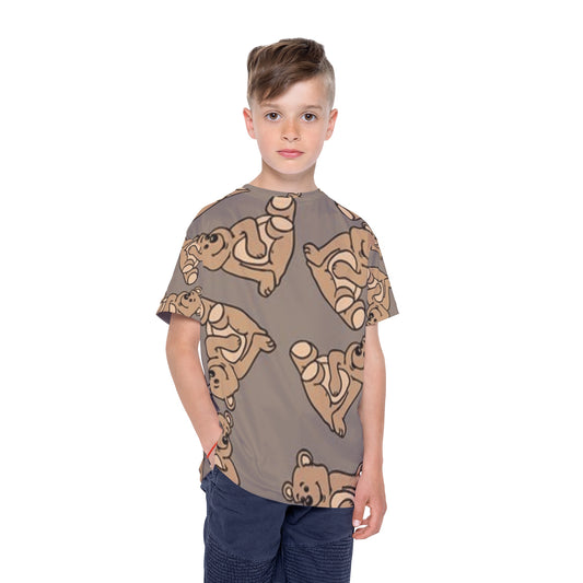 Cute Bear Kids Sports Jersey - Fun and Playful Tee for Active Little Ones