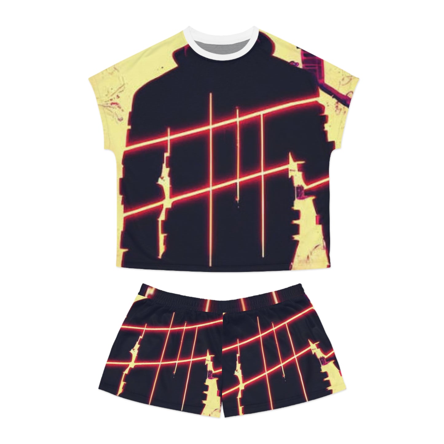 Neon Glow Women's Short Pajama Set - Stylish & Comfortable Sleepwear