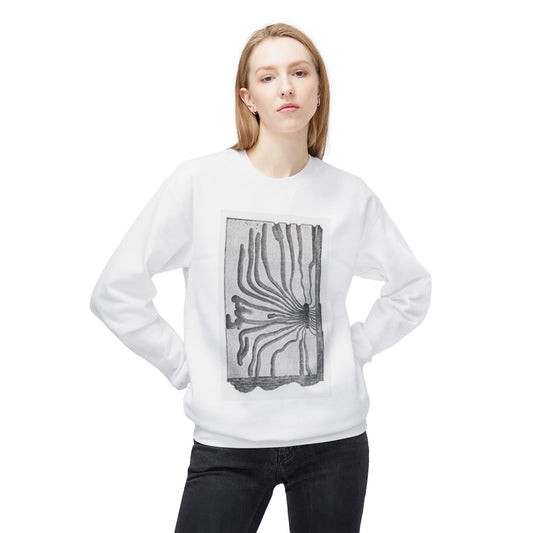 Artistic Midweight Fleece Crewneck Sweatshirt - Unique Abstract Design
