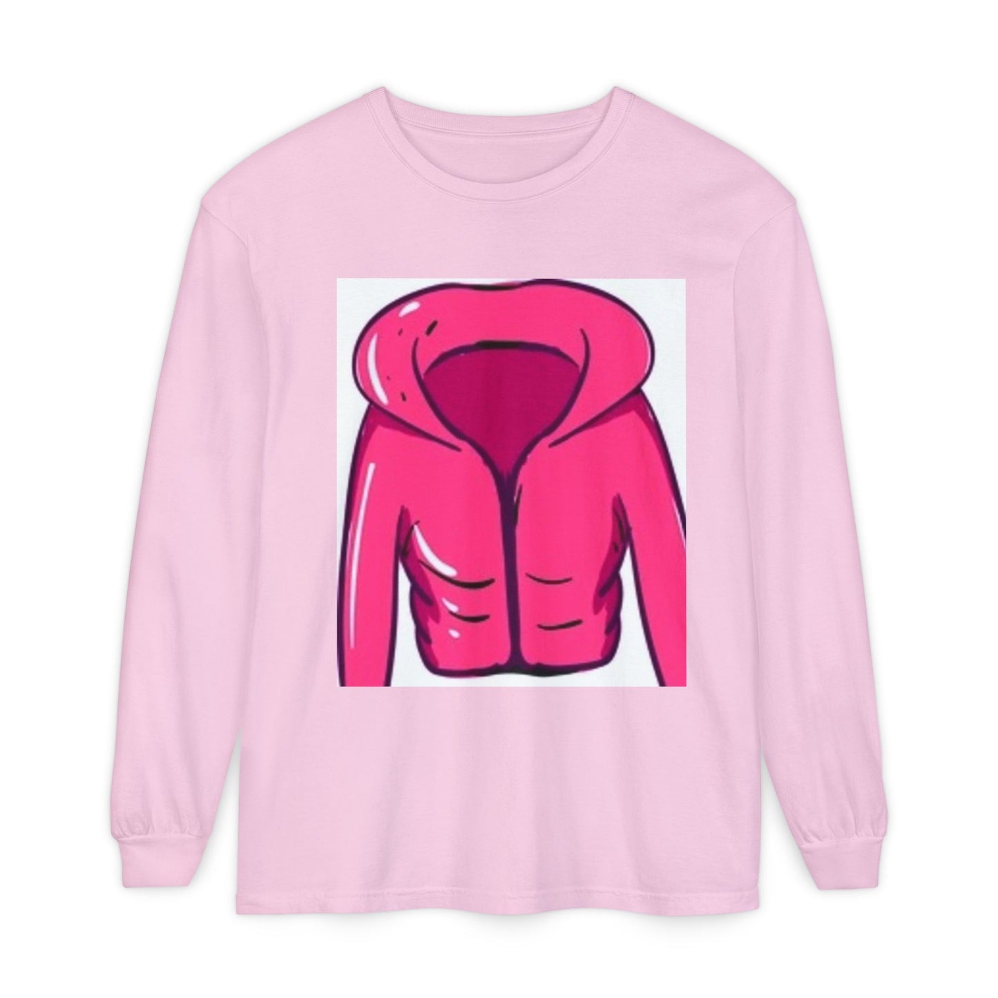 Unisex Garment-Dyed Long Sleeve T-Shirt - Cute Hoodie Print for Casual Wear