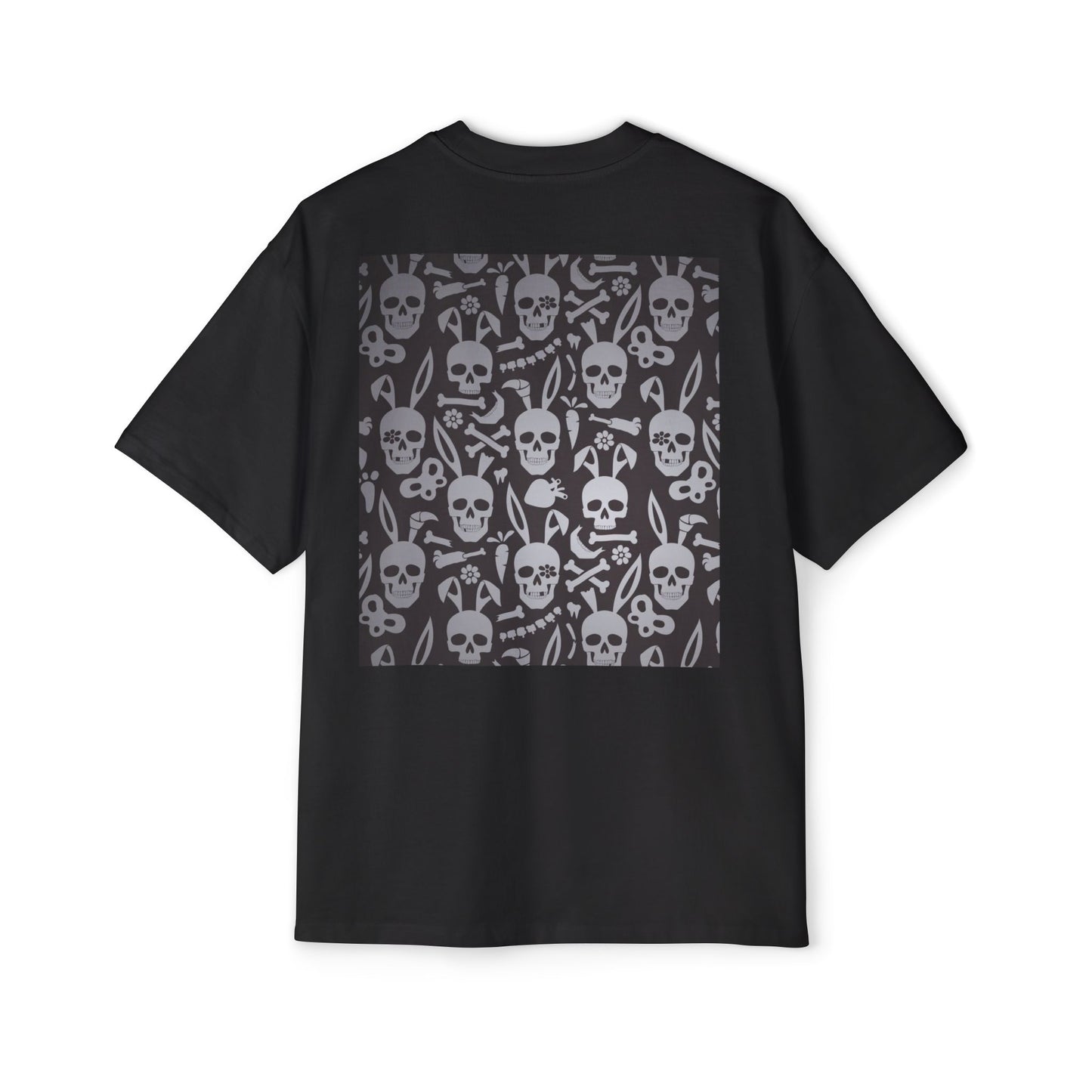 Men's Heavy Oversized Tee - Bold Eagle and Skull Print