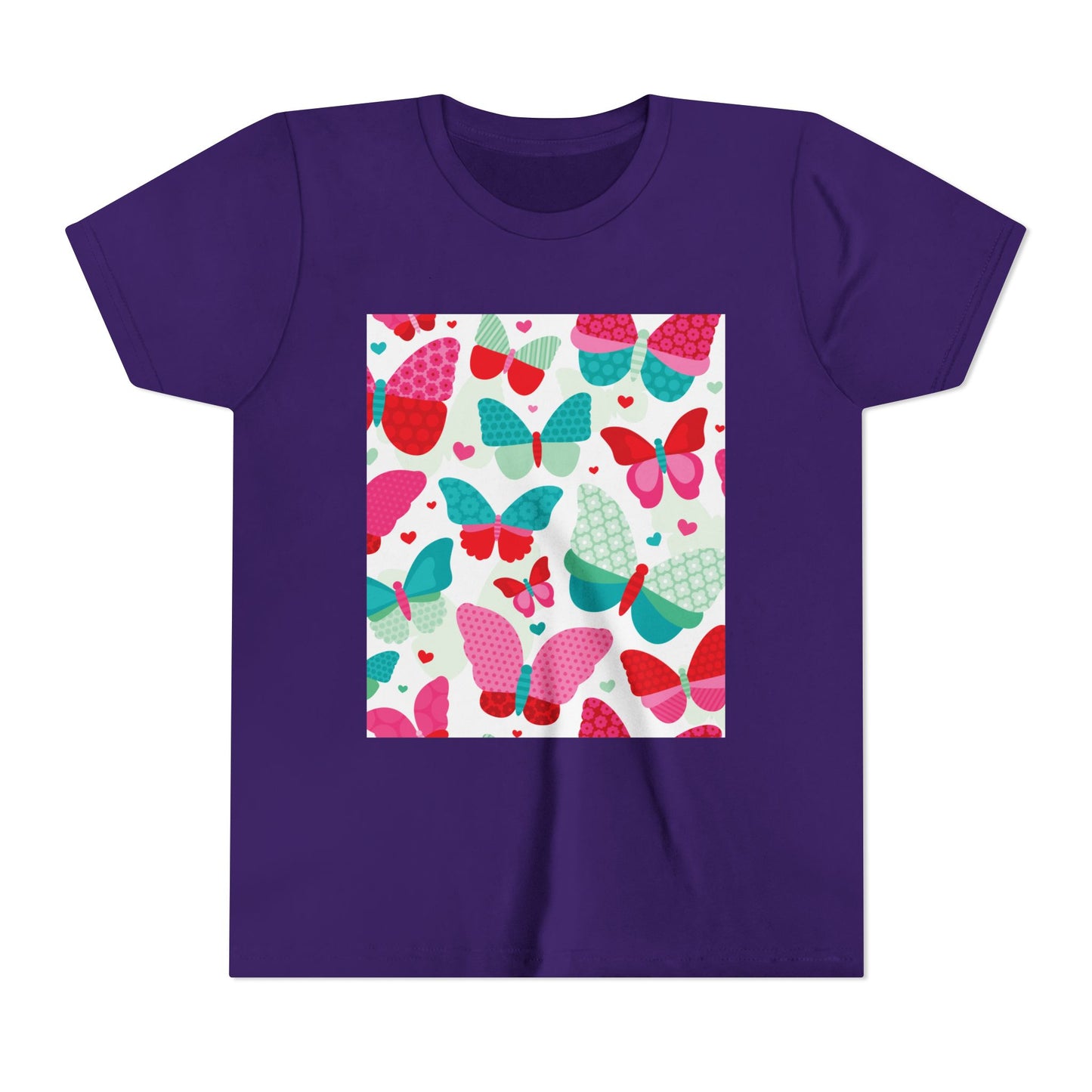 Colorful Butterfly Youth Short Sleeve Tee - Fun & Playful Design for Spring Celebrations