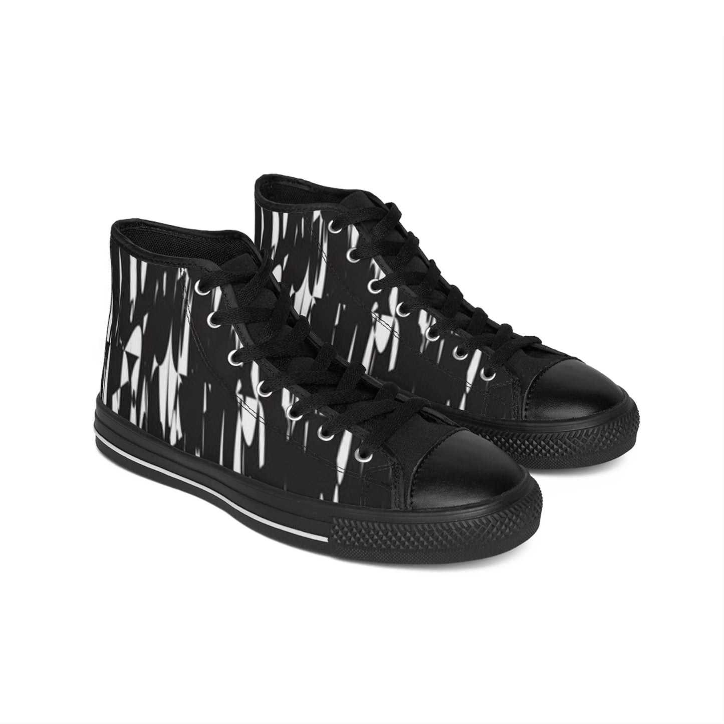 Men's Classic High-Top Sneakers with Striking Black and White Design