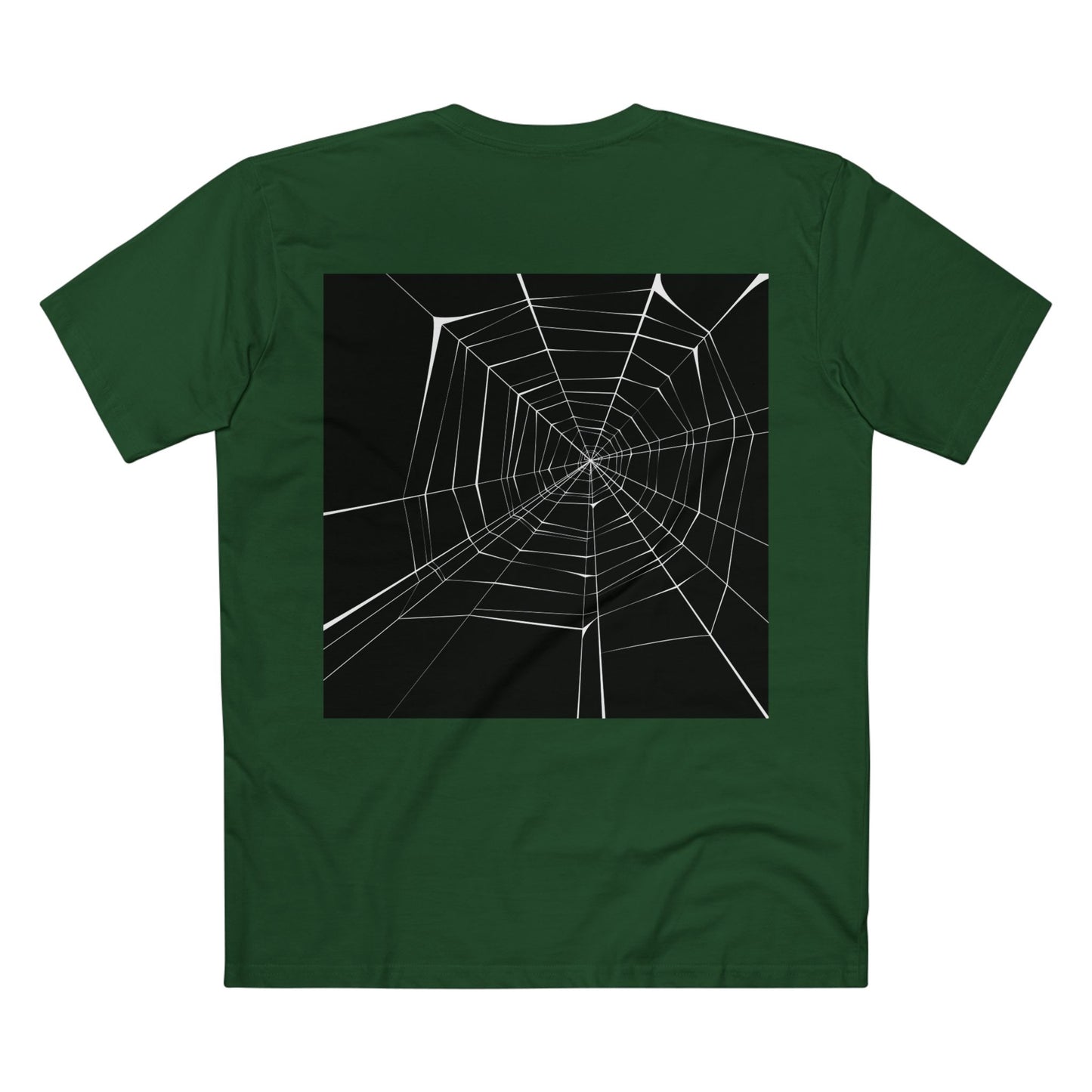 Geometric Deer & Spider Web Adult Staple Tee - Nature-Inspired Graphic T-Shirt for Outdoor Enthusiasts