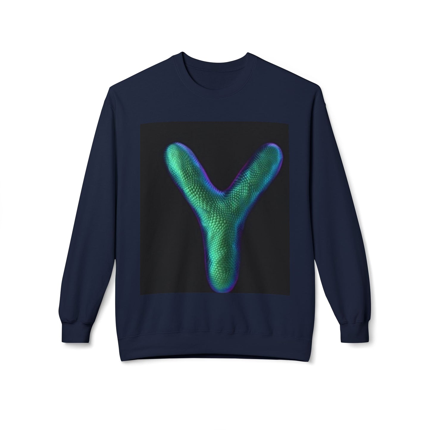 Unisex Y Graphic Fleece Crewneck Sweatshirt - Cozy Modern Style