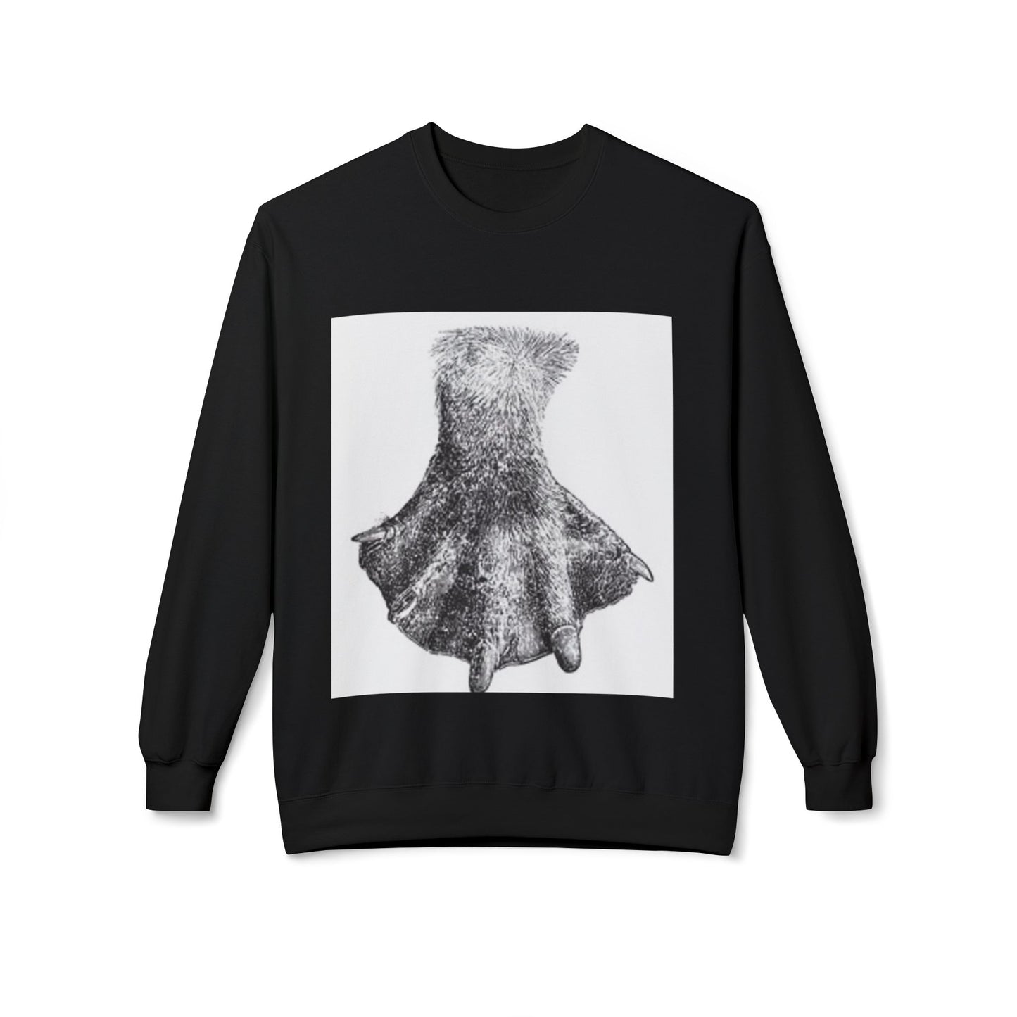 Artistic Fleece Crewneck Sweatshirt with Unique Dress Design