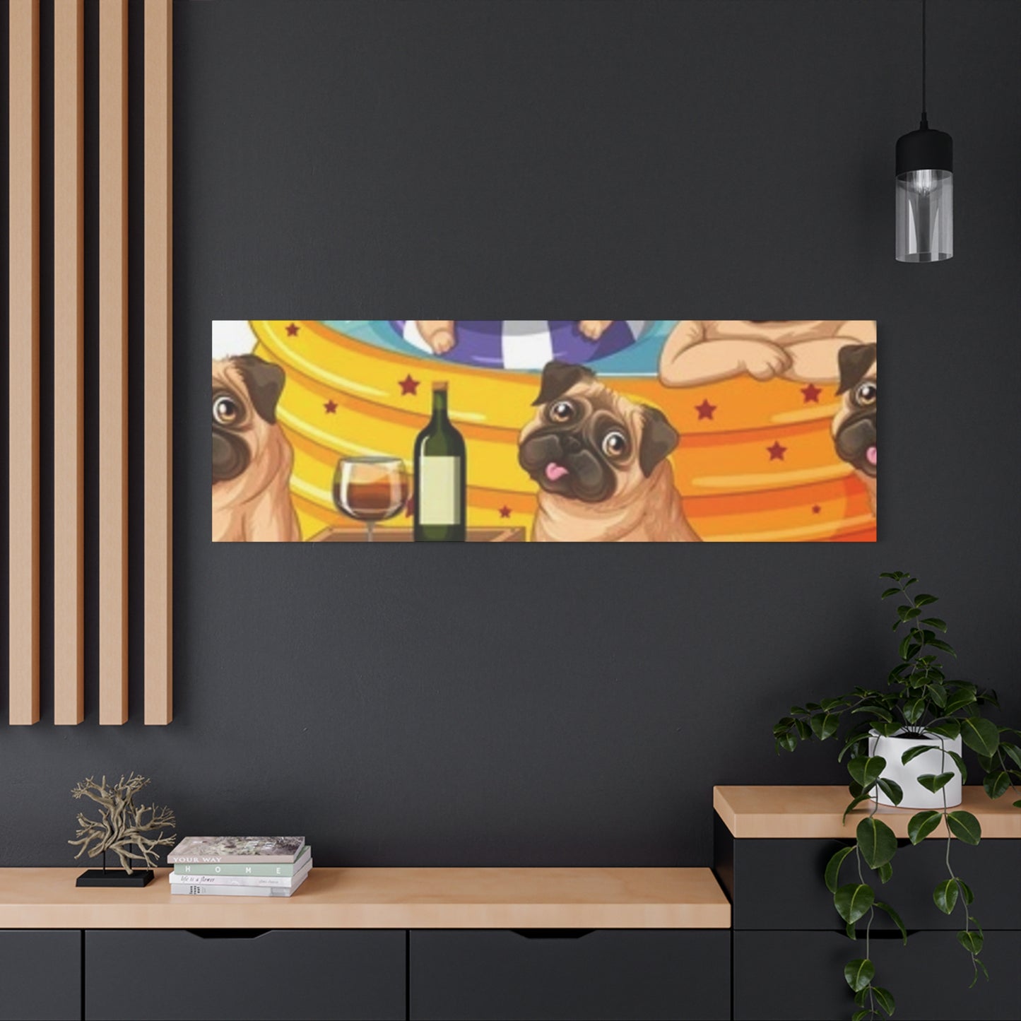 Pug Pool Party Canvas Art - Fun Pet Decor