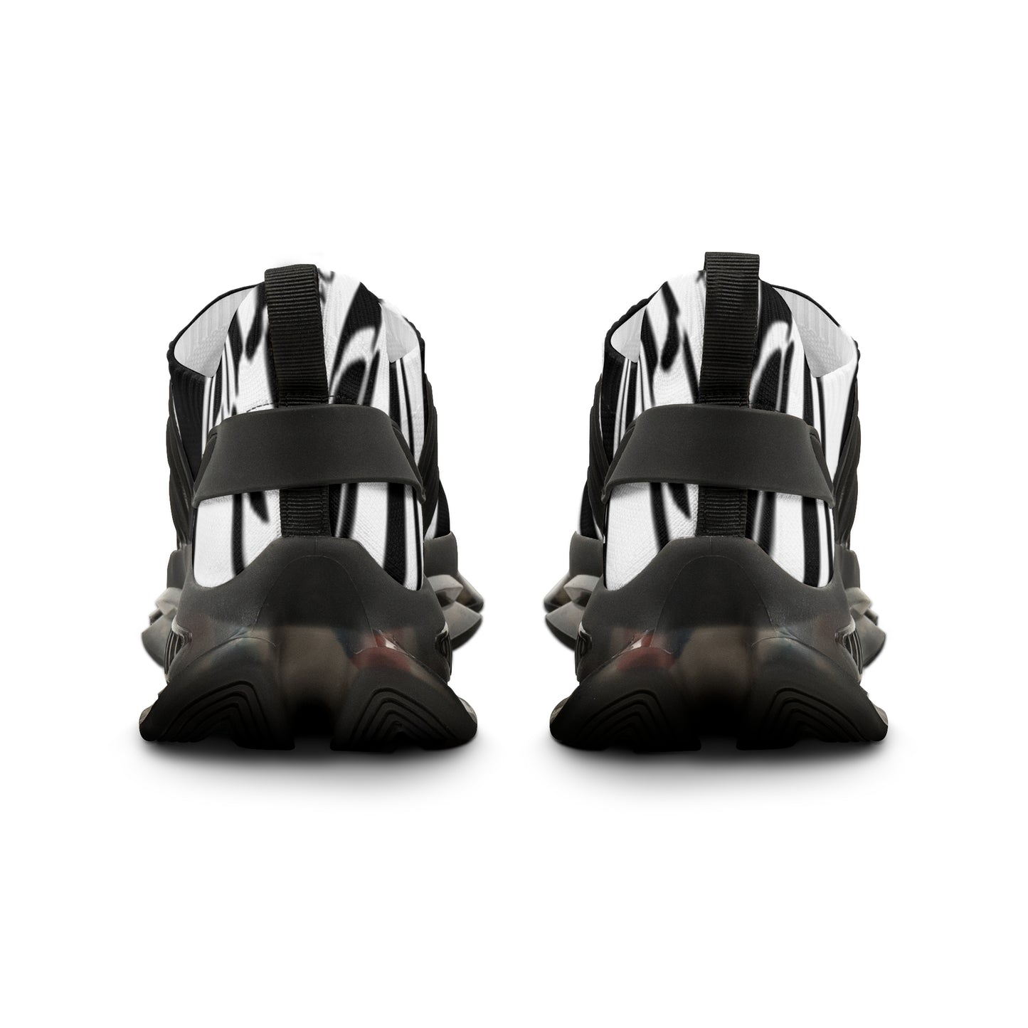 Men's Black and White Mesh Sneakers - Stylish Athletic Footwear