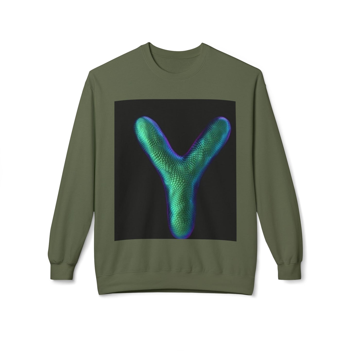 Unisex Y Graphic Fleece Crewneck Sweatshirt - Cozy Modern Style