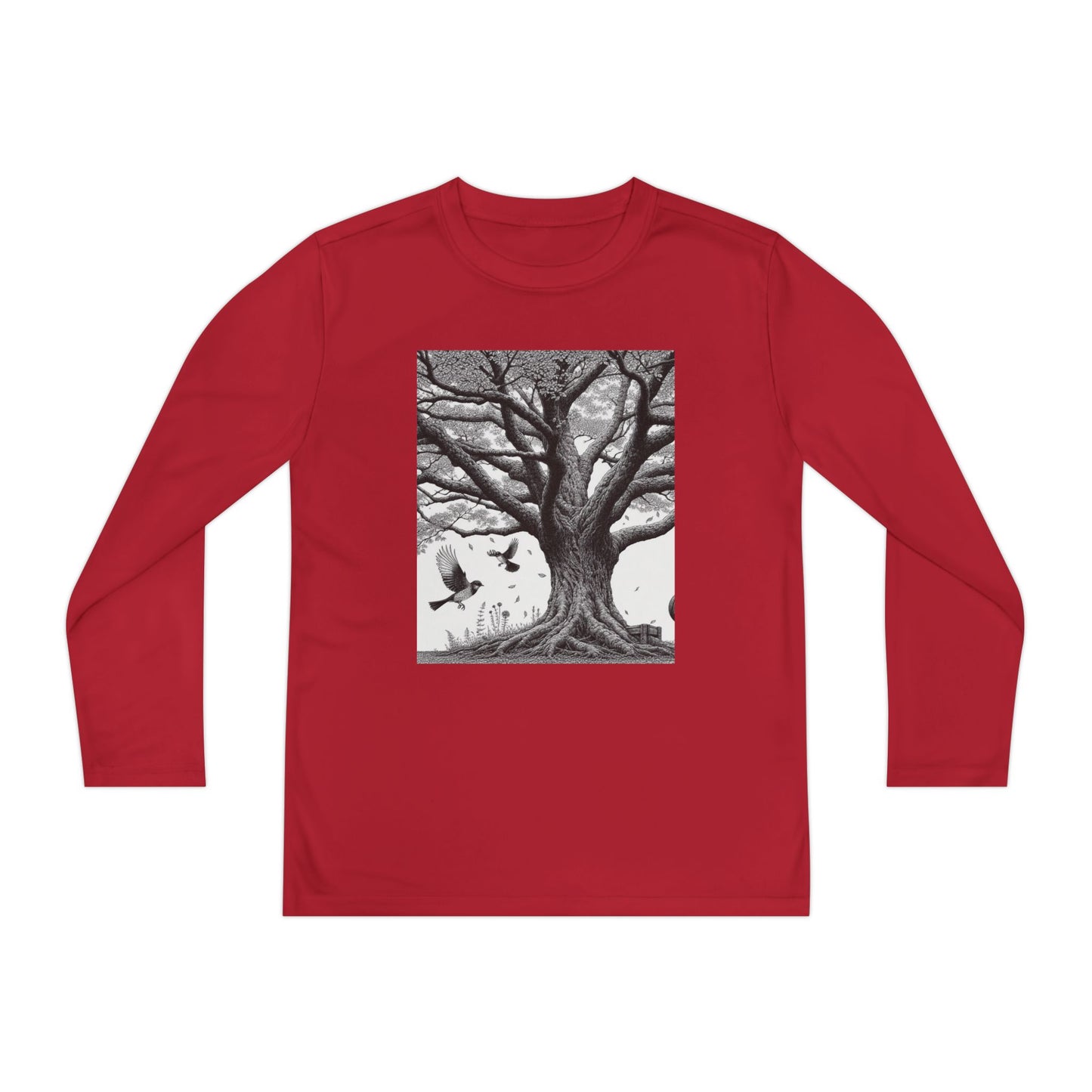 Youth Long Sleeve Tree Graphic Tee - Nature Inspired Design